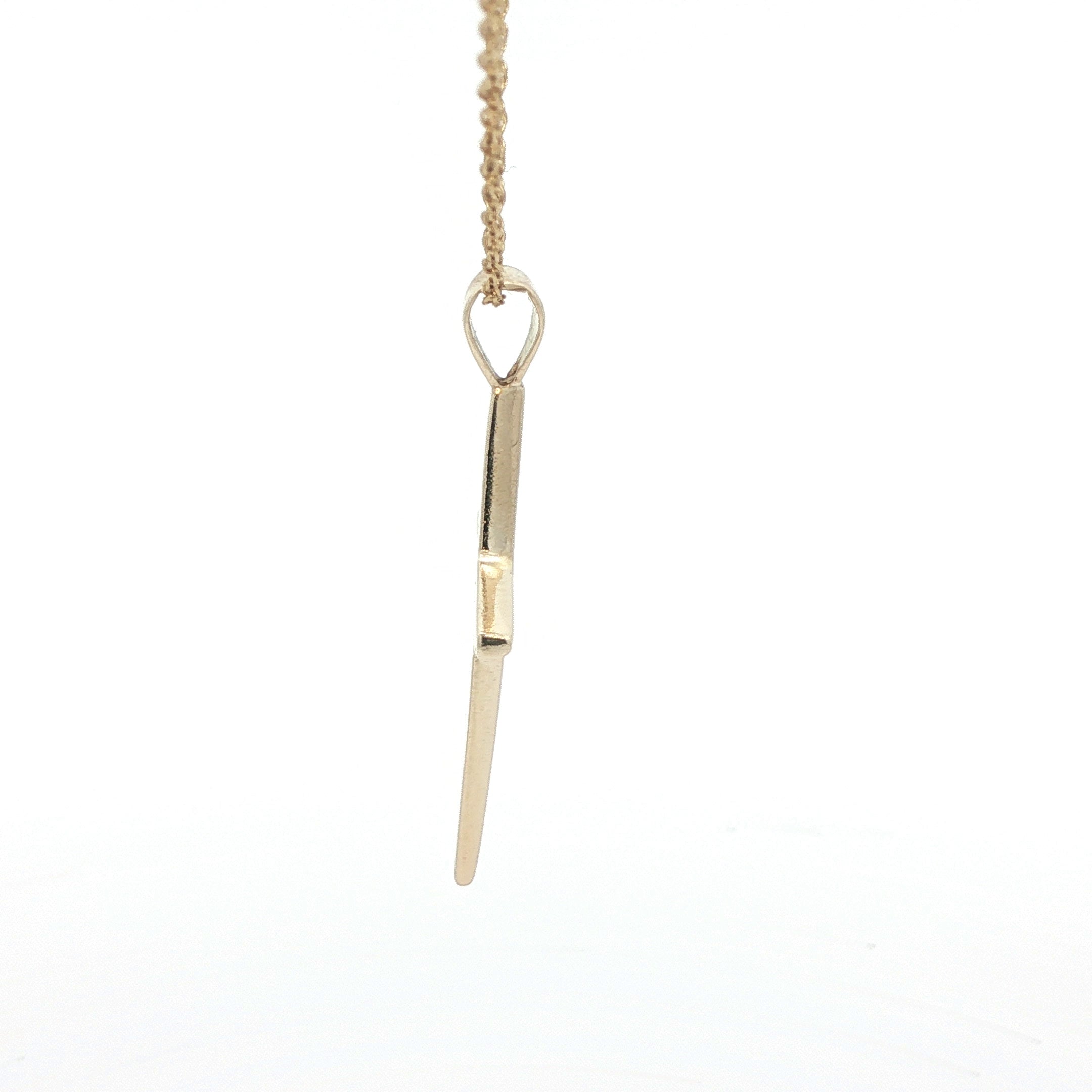 Estate 14K Yellow Gold Cross Pendant Classic Polished Design