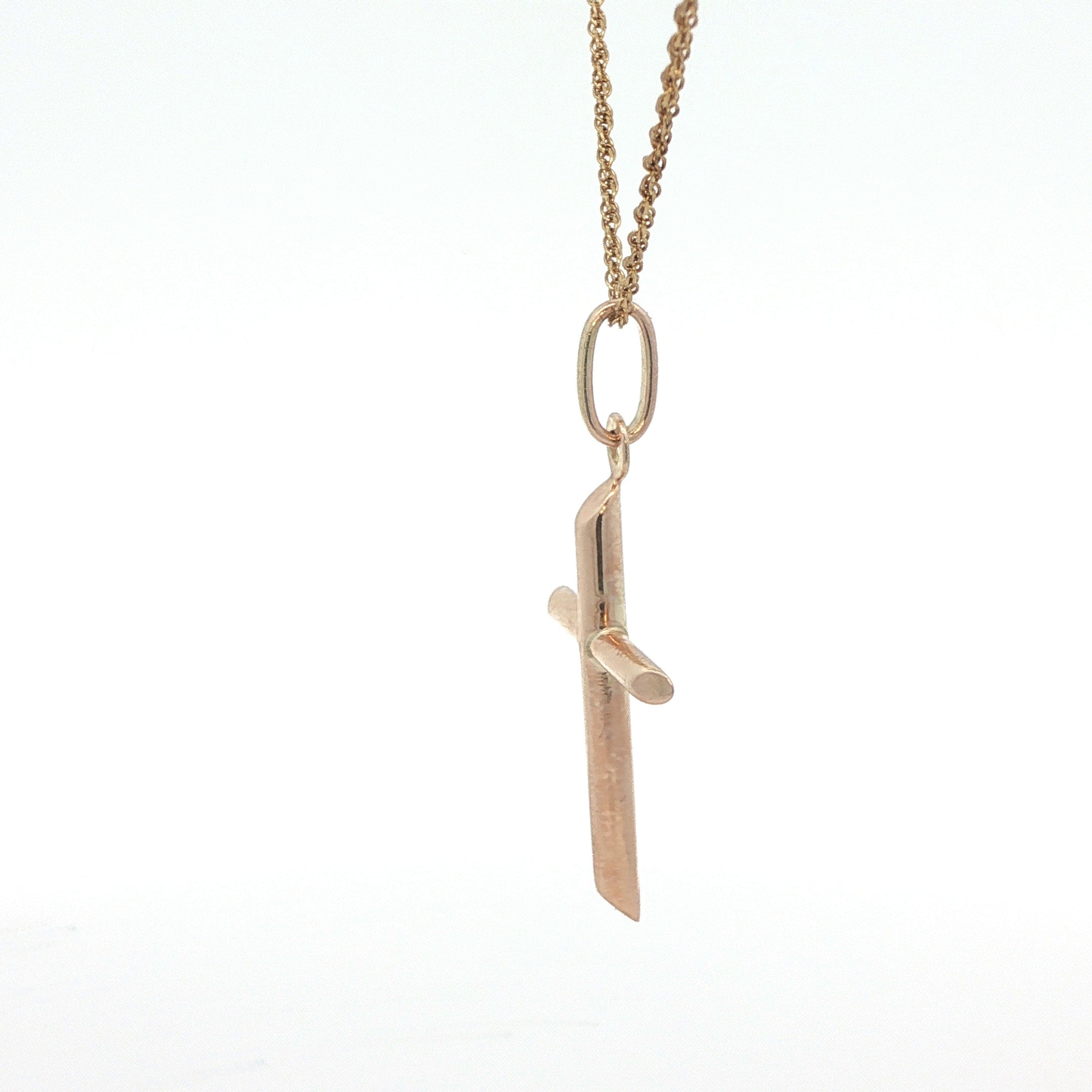 Vintage 10K Yellow Gold Cross Pendant - Classic Estate Jewelry