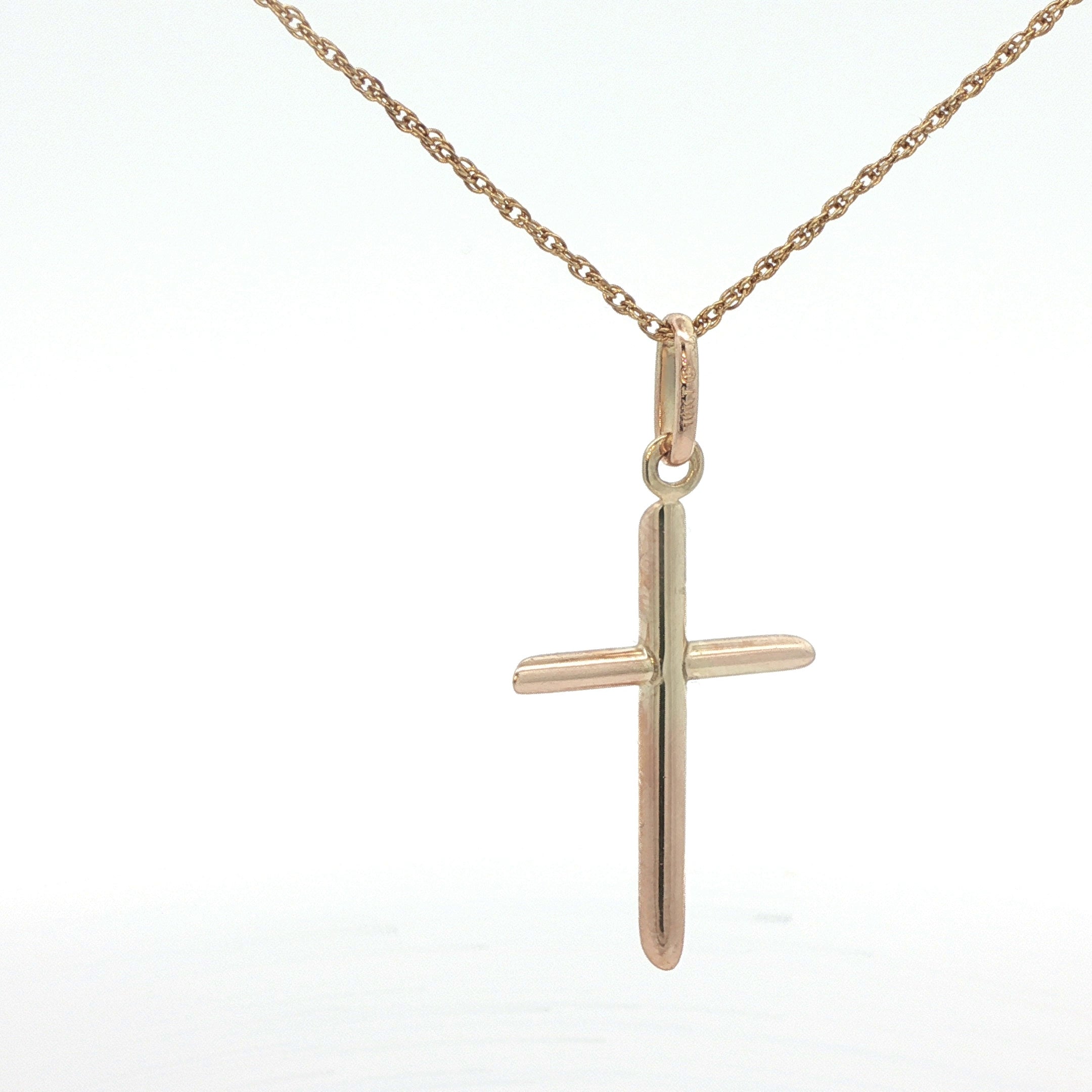 Vintage 10K Yellow Gold Cross Pendant - Classic Estate Jewelry