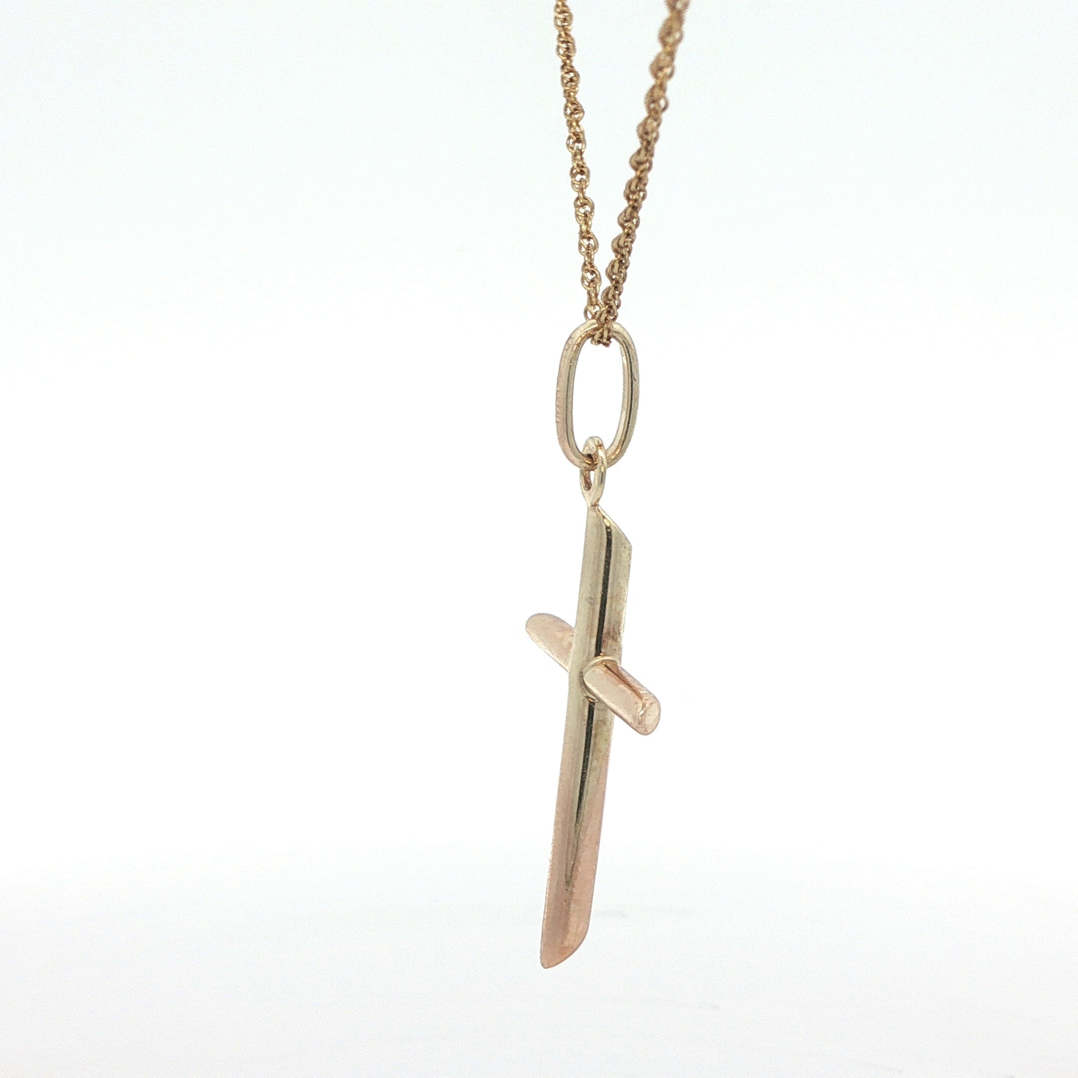 Vintage 10K Yellow Gold Cross Pendant - Classic Estate Jewelry