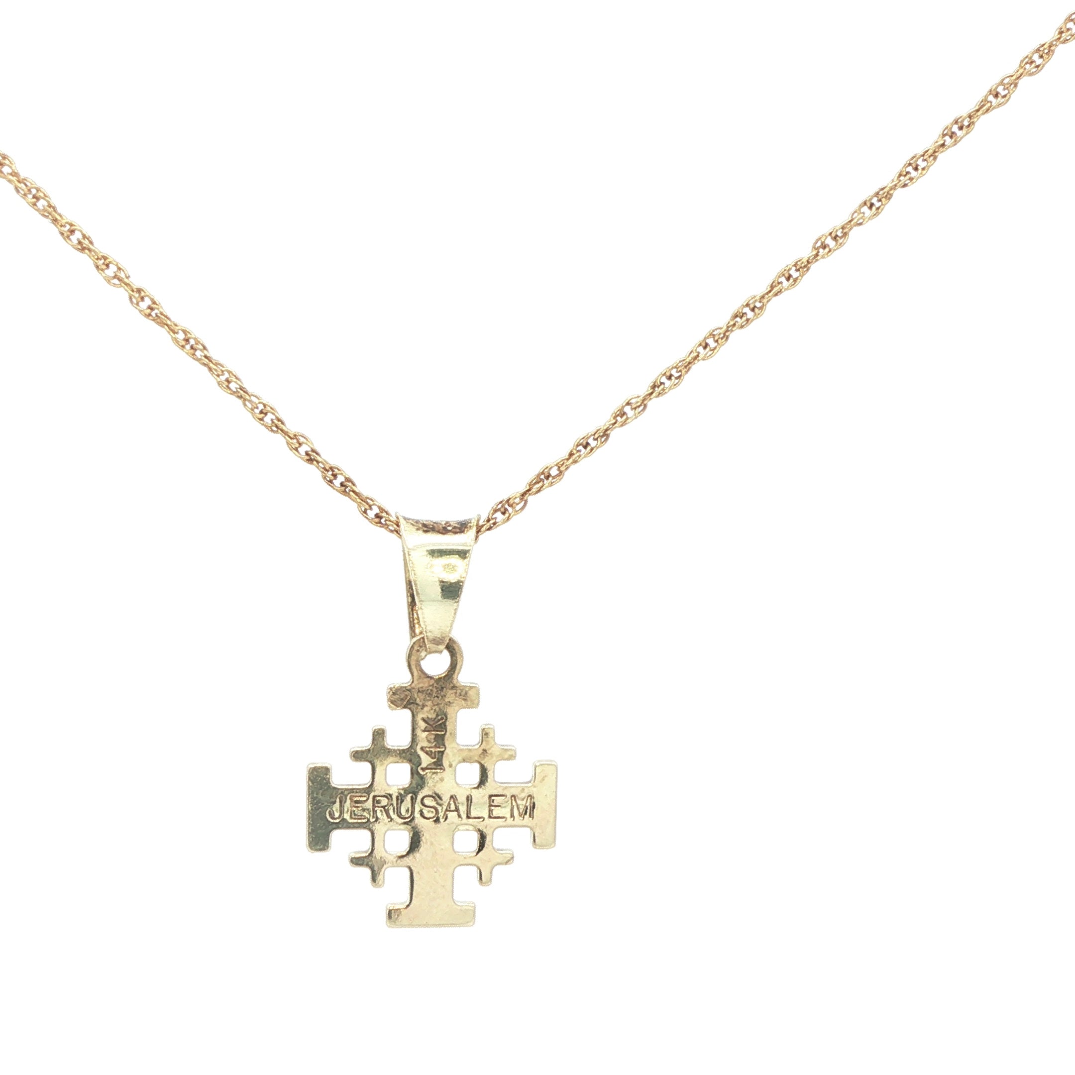 Vintage 14K Yellow Gold Jerusalem Cross Pendant - Authentic Estate Jewelry