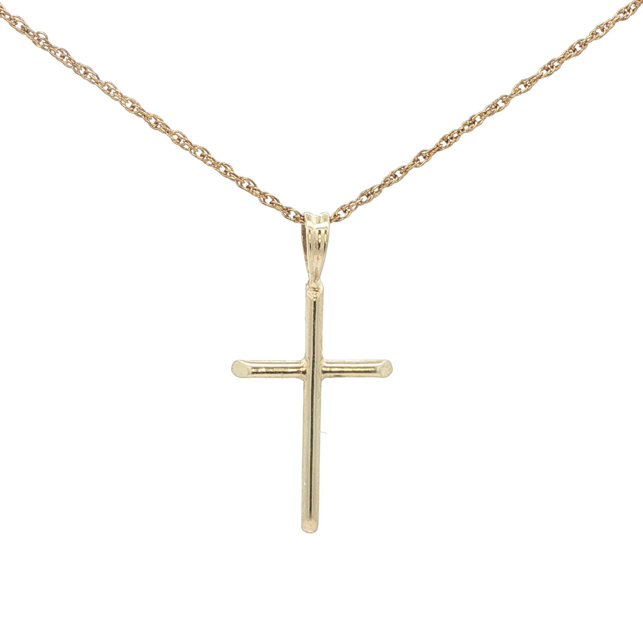 14K Yellow Gold Cross Pendant - Vintage Estate Jewelry