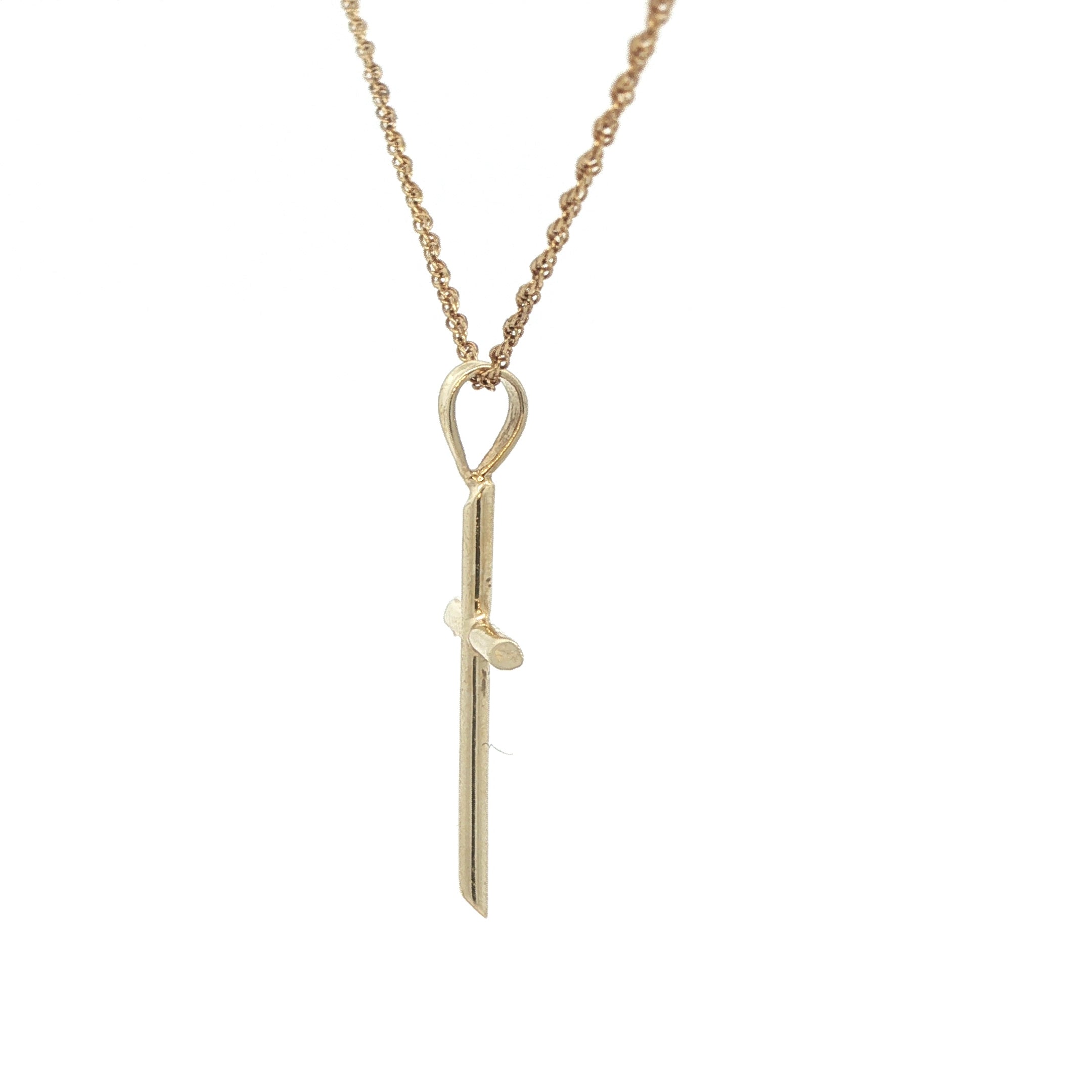 14K Yellow Gold Cross Pendant - Vintage Estate Jewelry