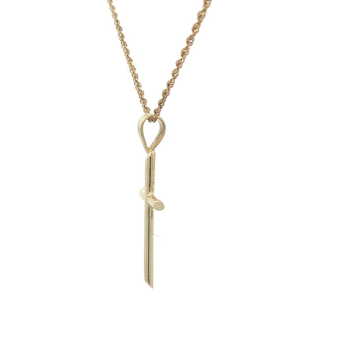 14K Yellow Gold Cross Pendant - Vintage Estate Jewelry