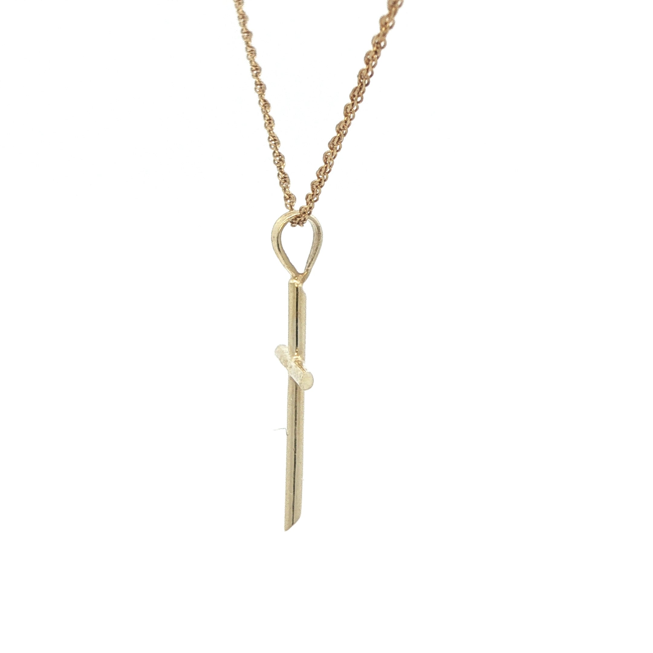 14K Yellow Gold Cross Pendant - Vintage Estate Jewelry