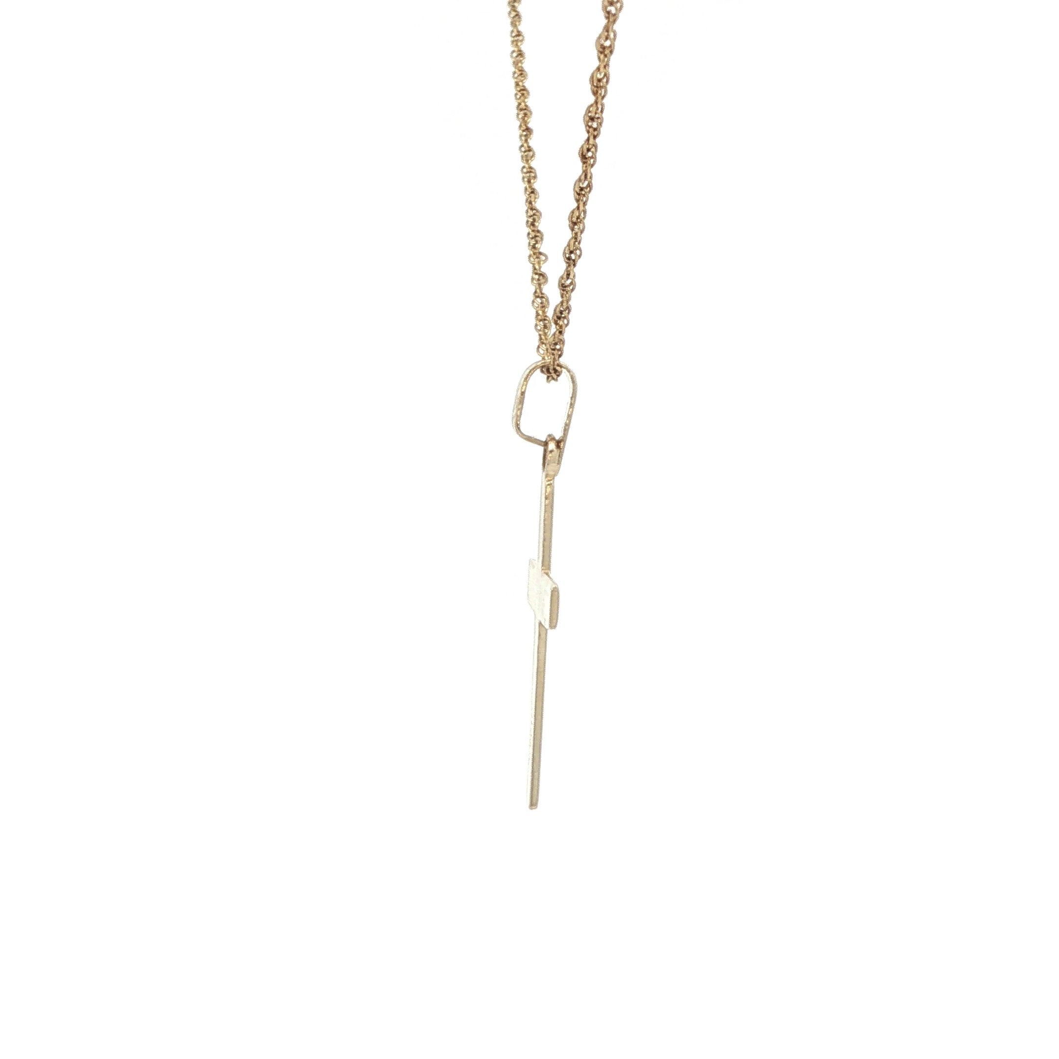 14K Yellow Gold Cross Pendant - Classic Polished Estate Style