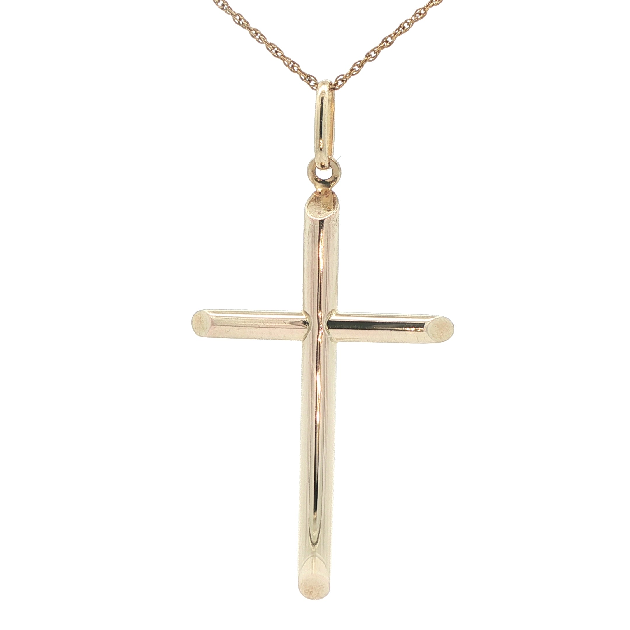 10K Yellow Gold Cross Pendant – Classic Polished Design