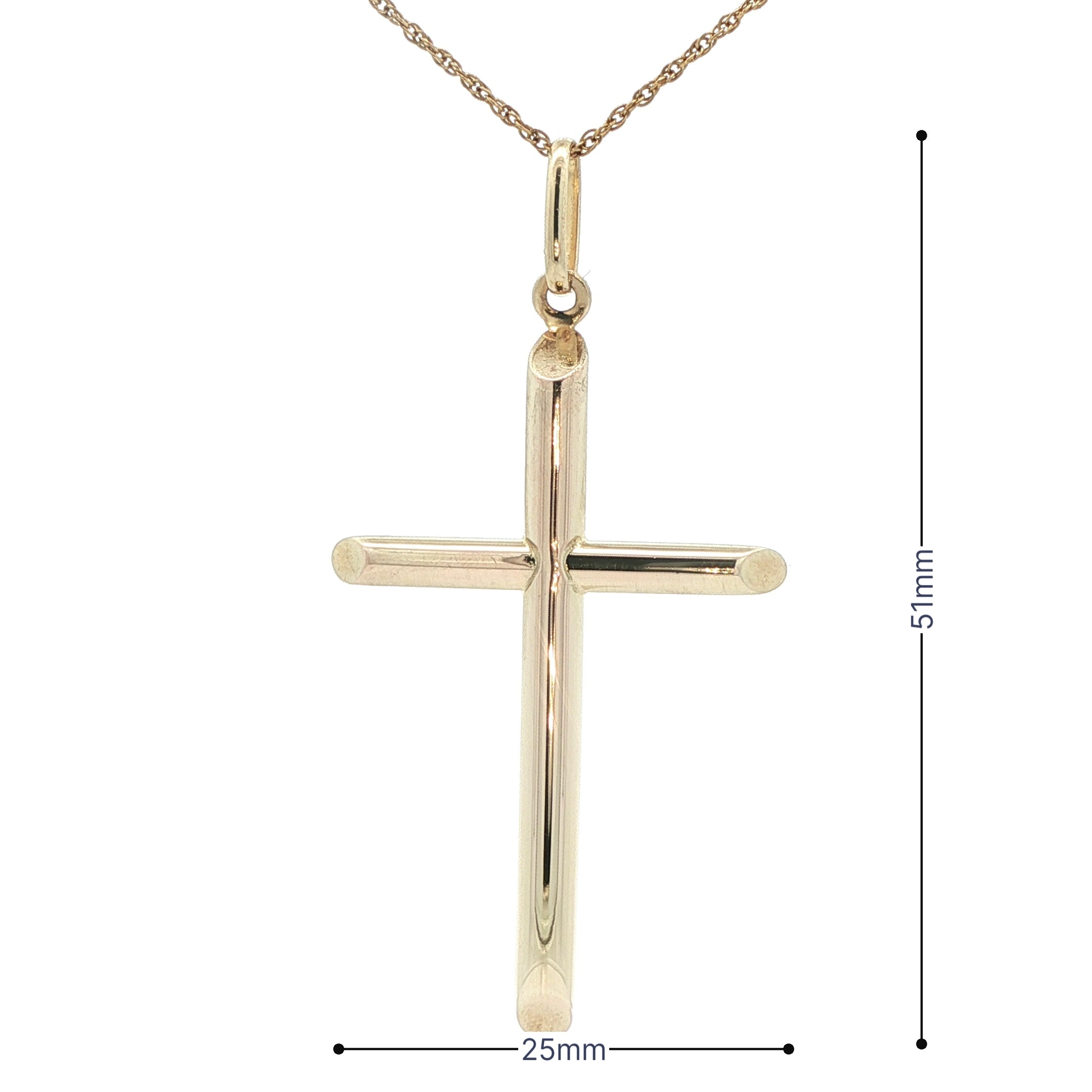 10K Yellow Gold Cross Pendant – Classic Polished Design