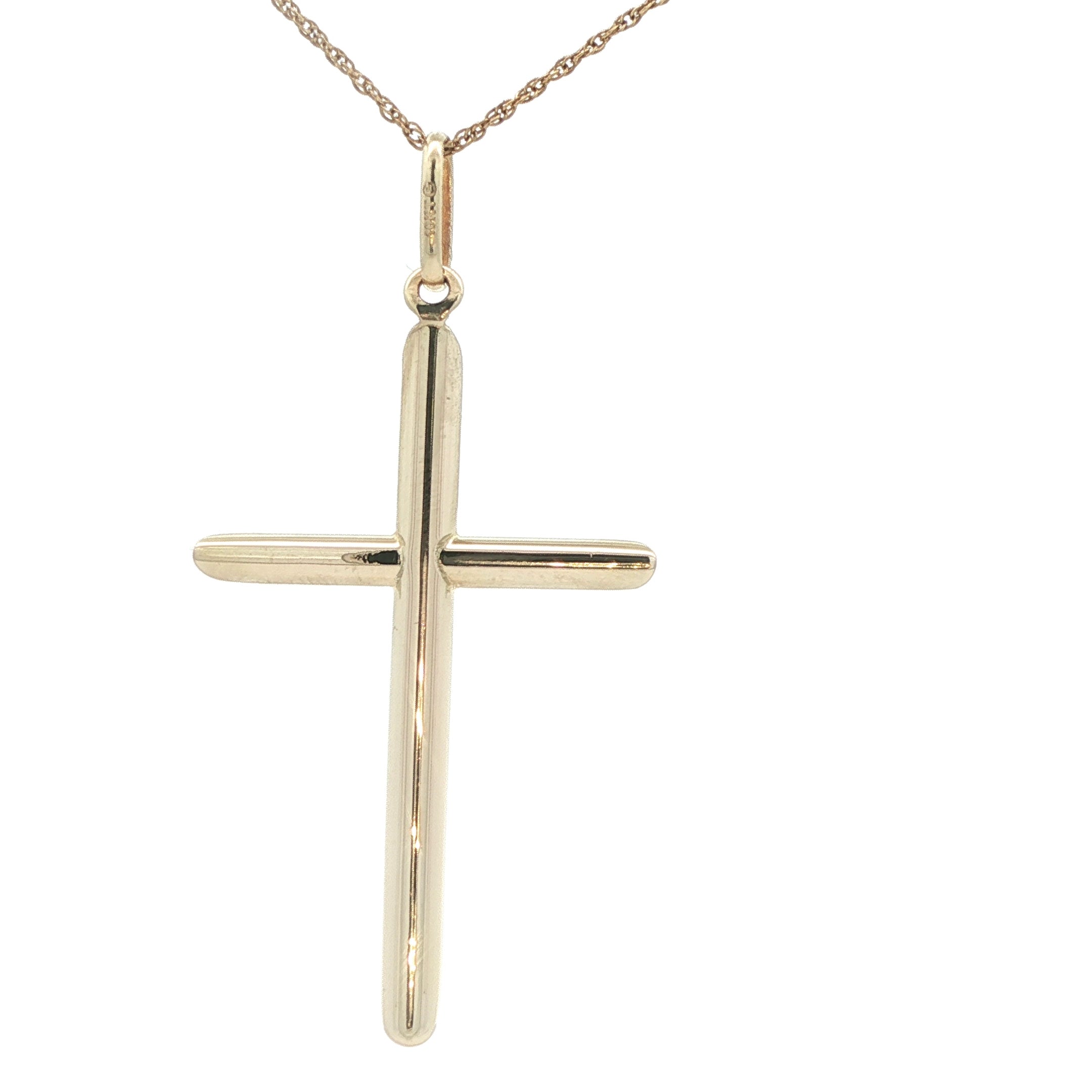 10K Yellow Gold Cross Pendant – Classic Polished Design