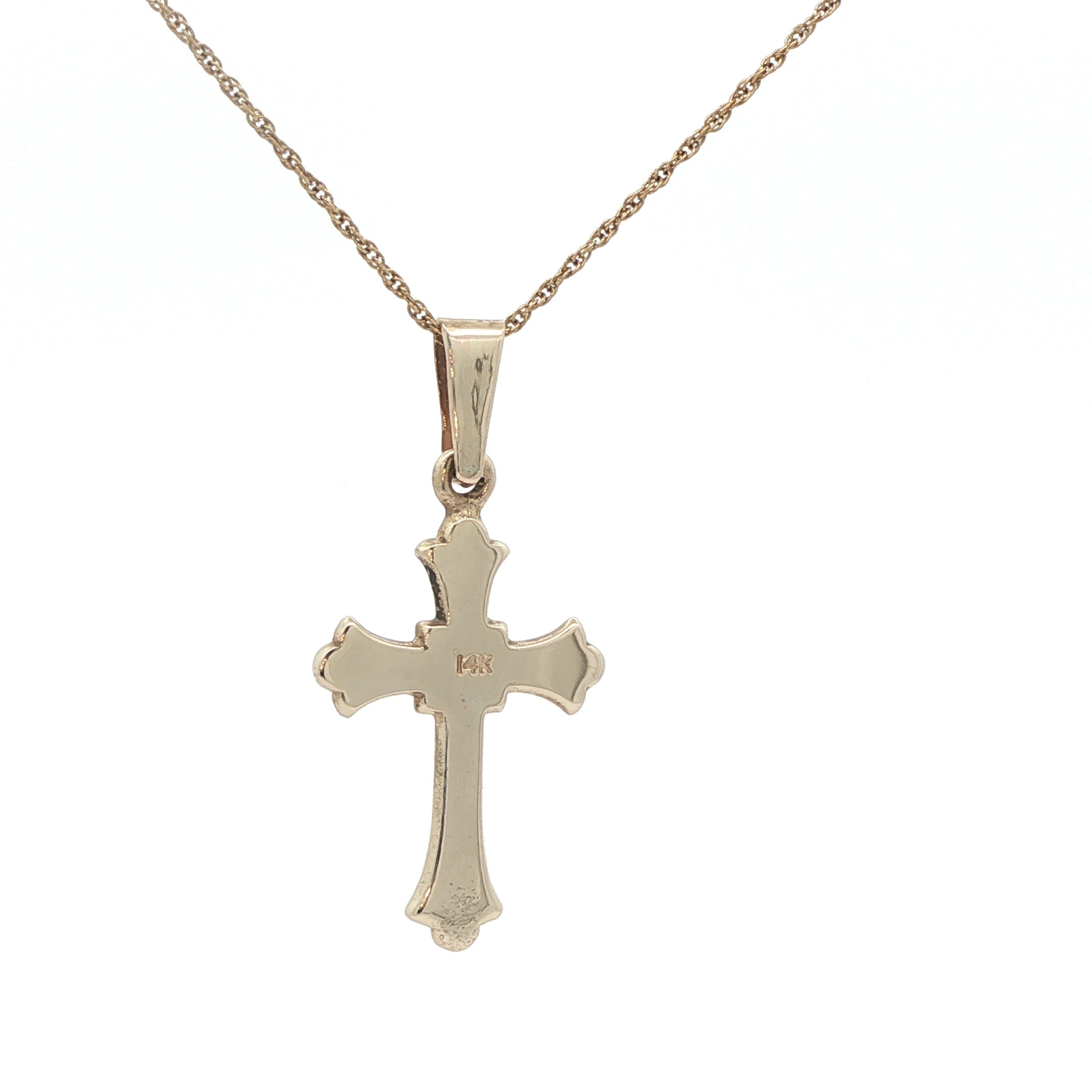 Vintage 14K Yellow Gold Flared Latin Cross Pendant - Estate Jewelry