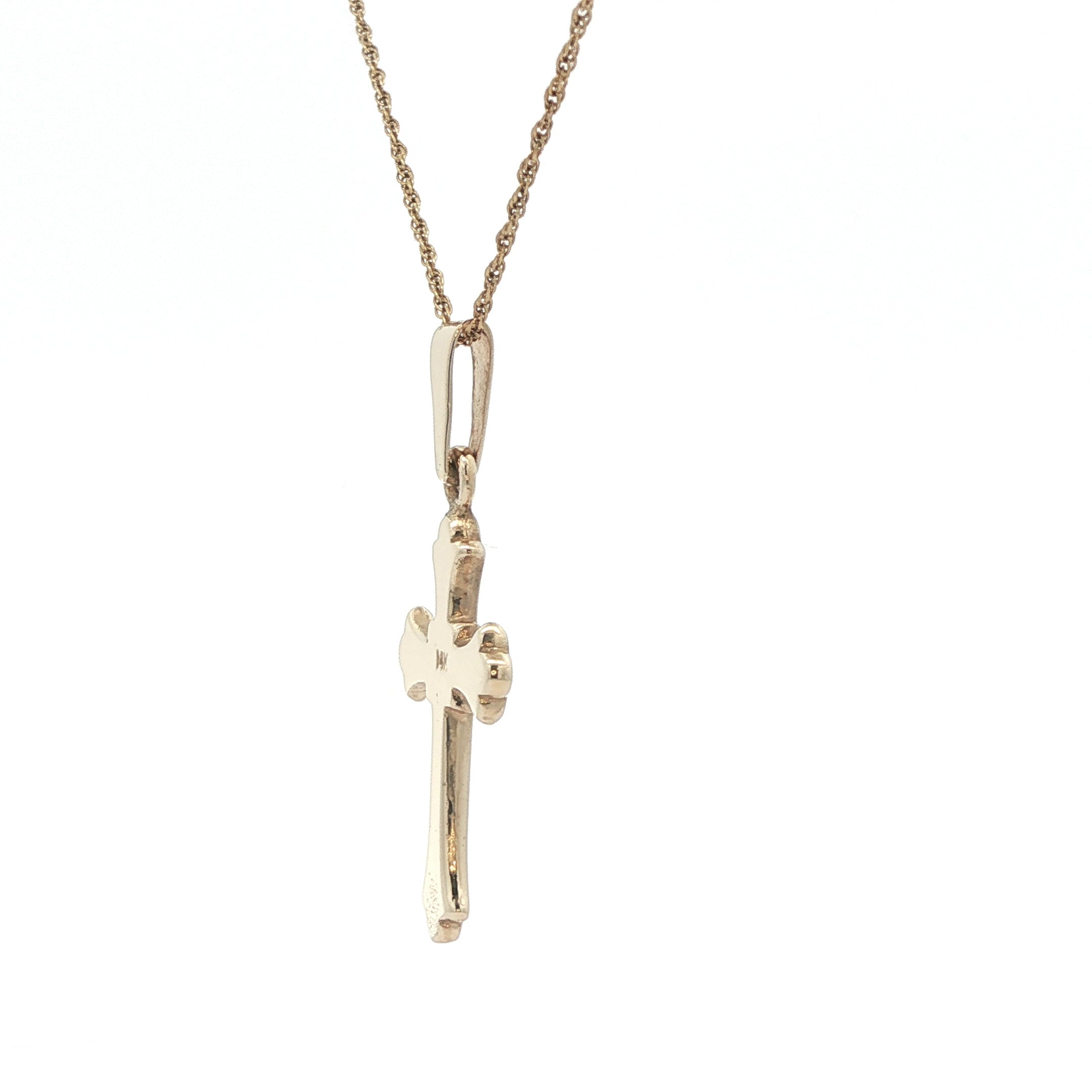 Vintage 14K Yellow Gold Flared Latin Cross Pendant - Estate Jewelry