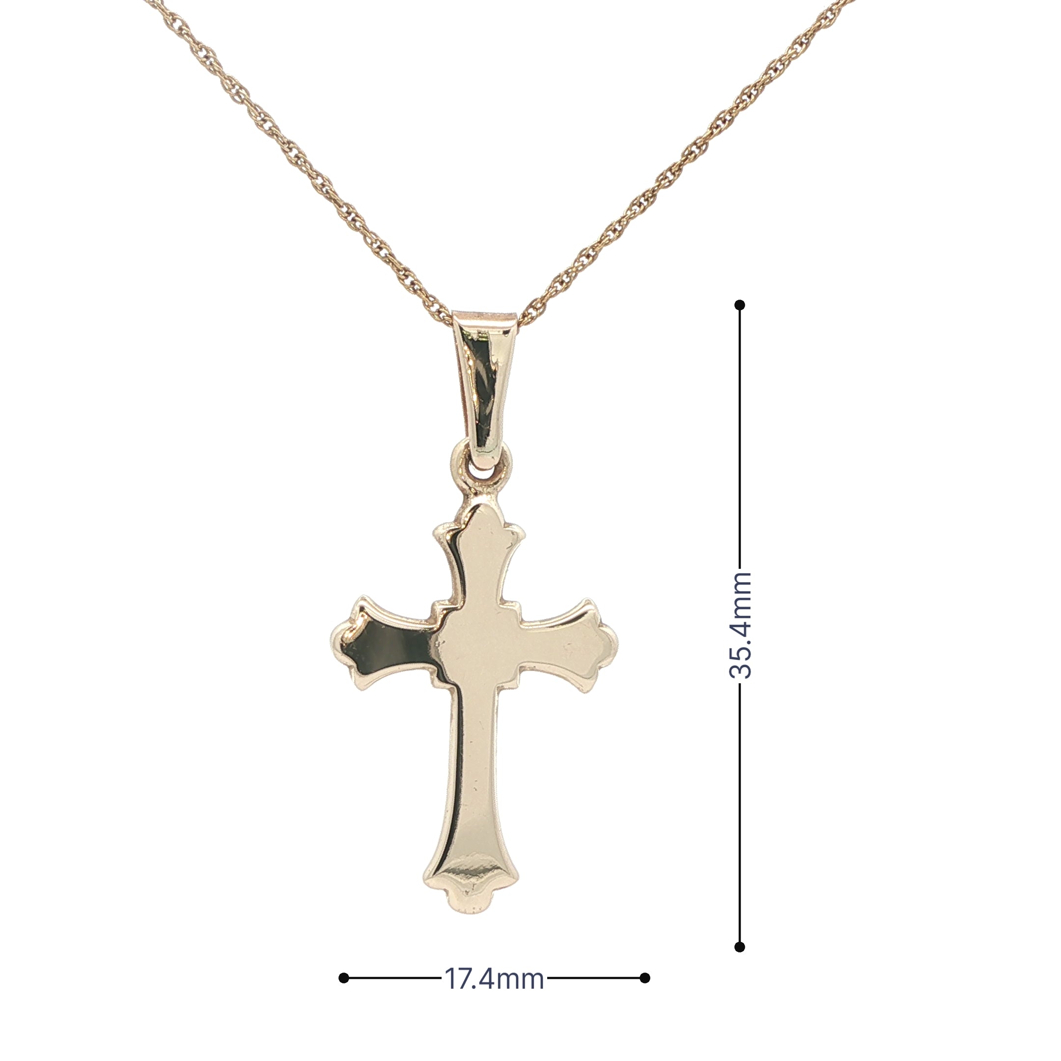 Vintage 14K Yellow Gold Flared Latin Cross Pendant - Estate Jewelry