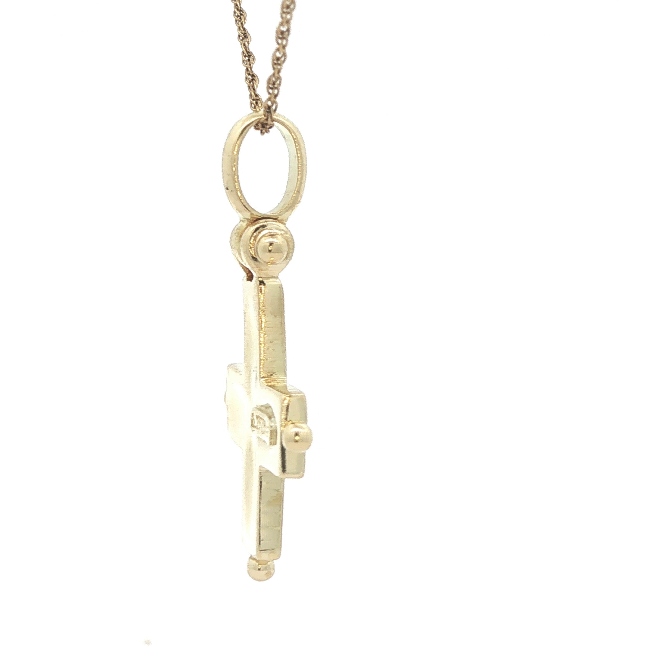 Vintage Estate 18K Yellow Gold Cross Pendant – European 750 Hallmark 1980s