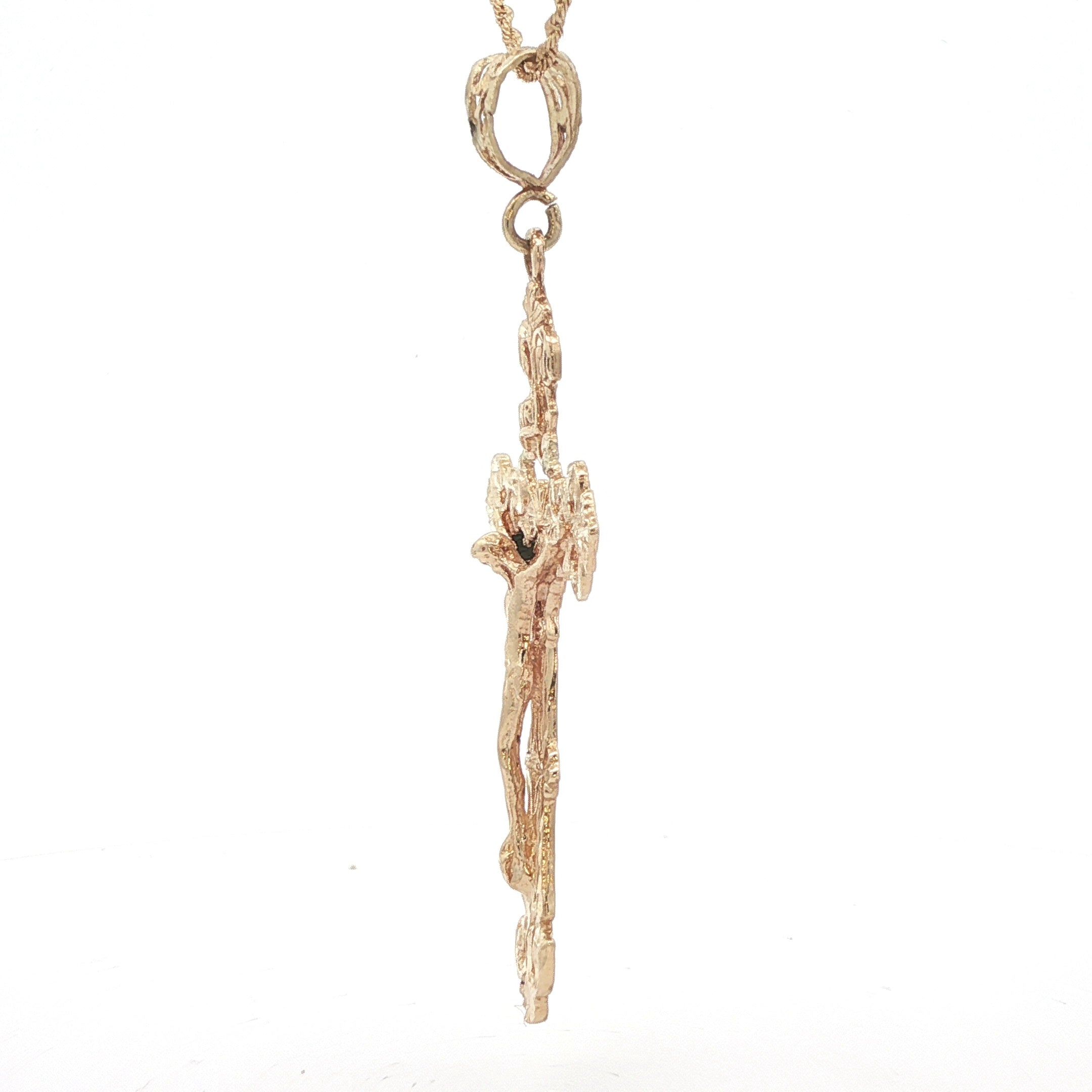 Vintage Estate 14K Yellow Gold Ornate Crucifix Pendant – Circa 1960s Religious Cross