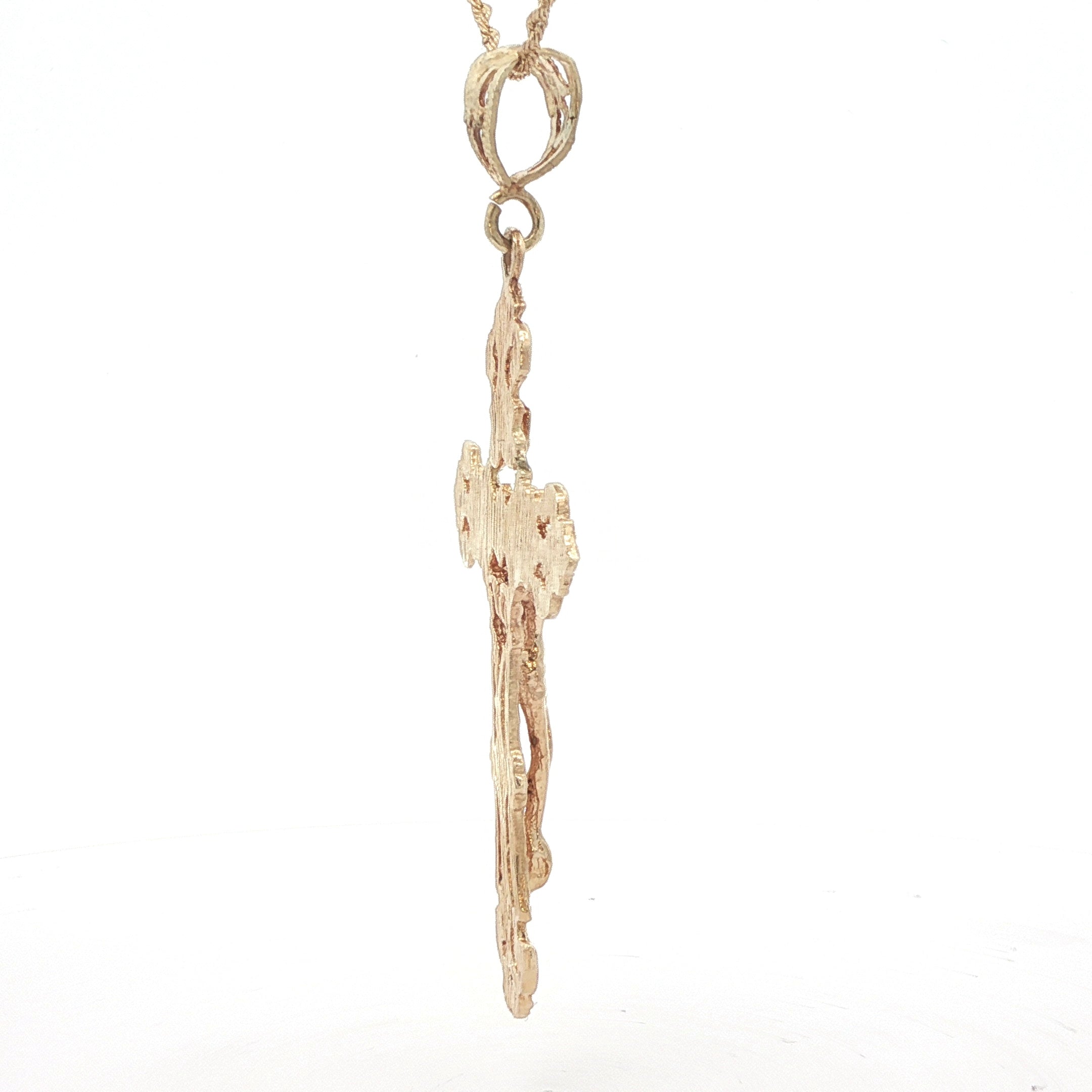 Vintage Estate 14K Yellow Gold Ornate Crucifix Pendant – Circa 1960s Religious Cross