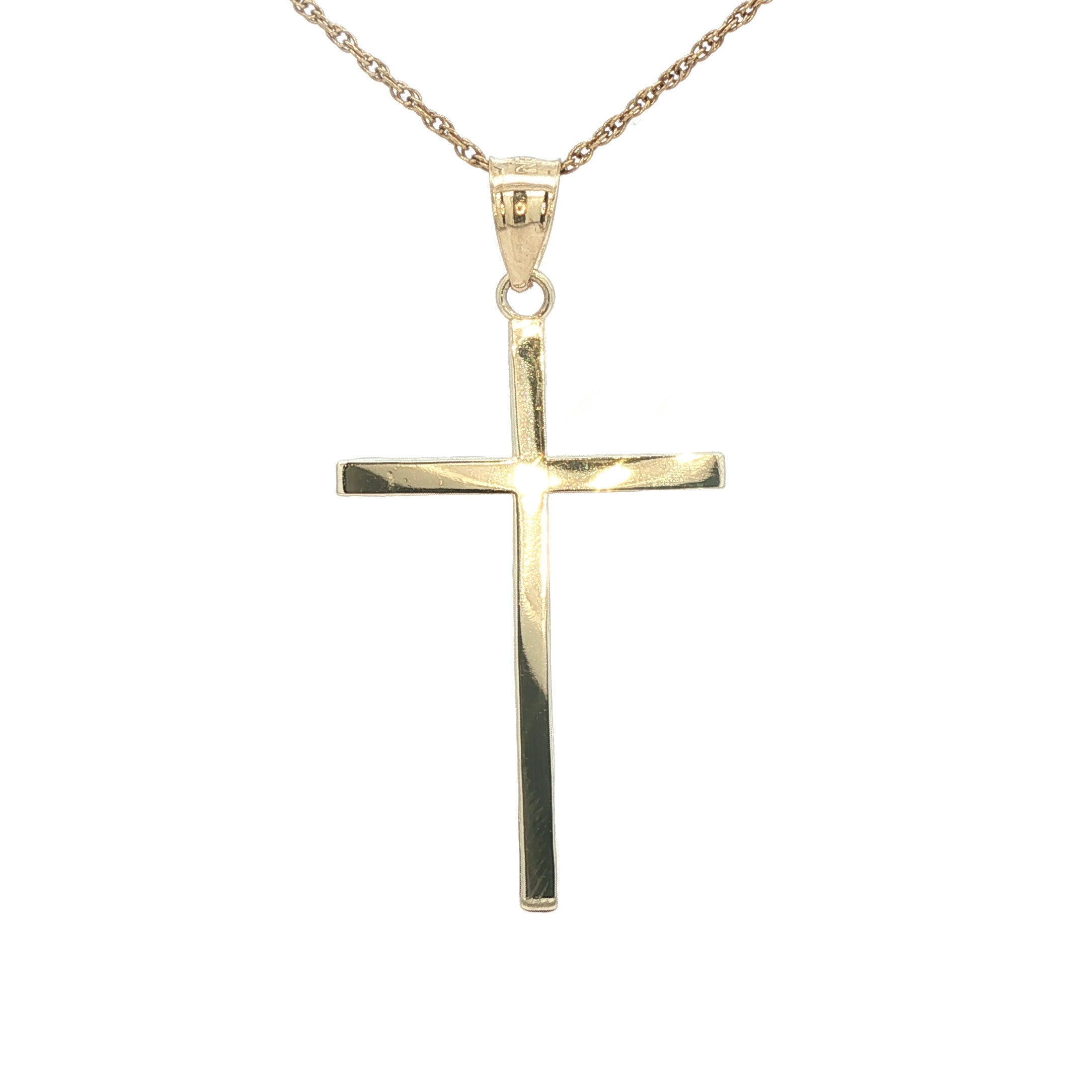 Vintage Estate 14K Yellow Gold Cross Pendant – Classic Polished Finish