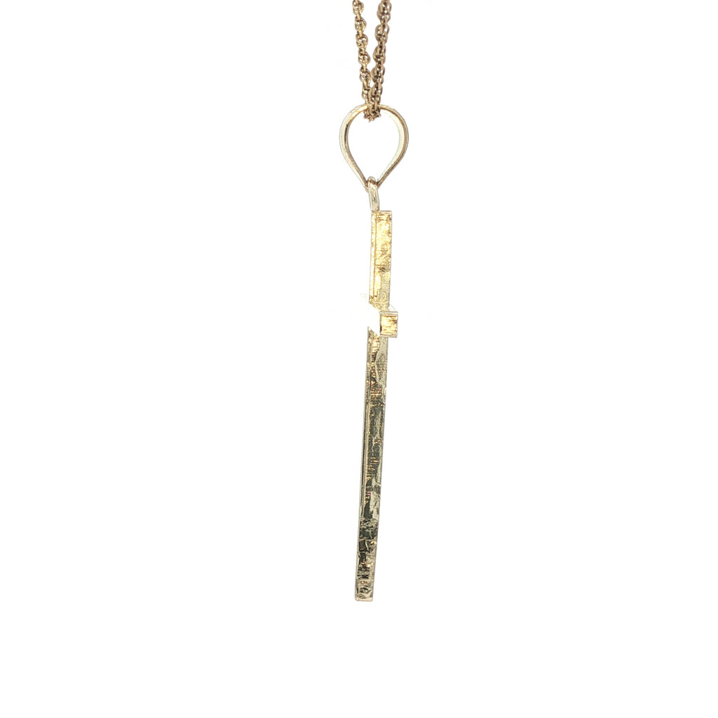 Vintage Estate 14K Yellow Gold Cross Pendant – Classic Polished Finish