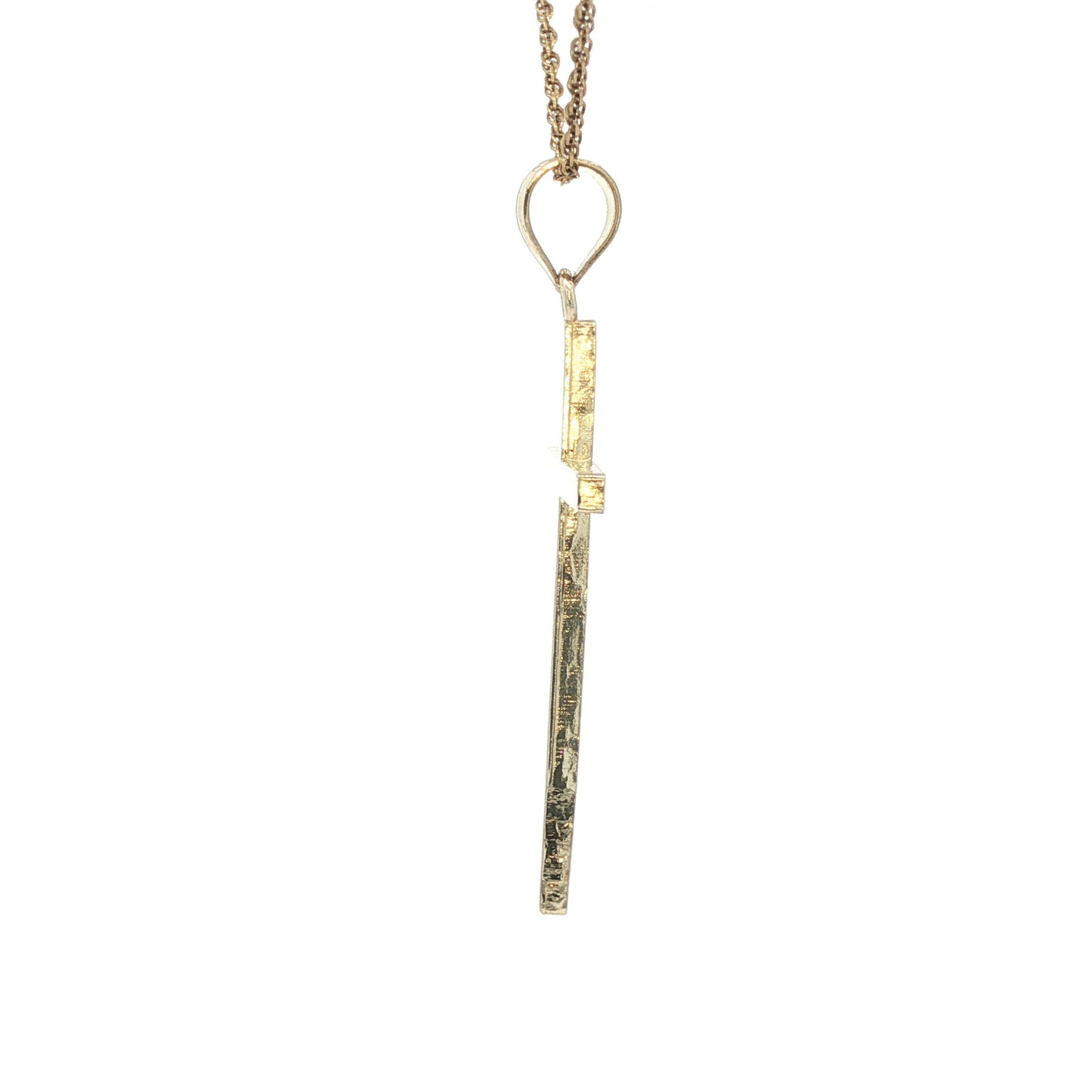 Vintage Estate 14K Yellow Gold Cross Pendant – Classic Polished Finish