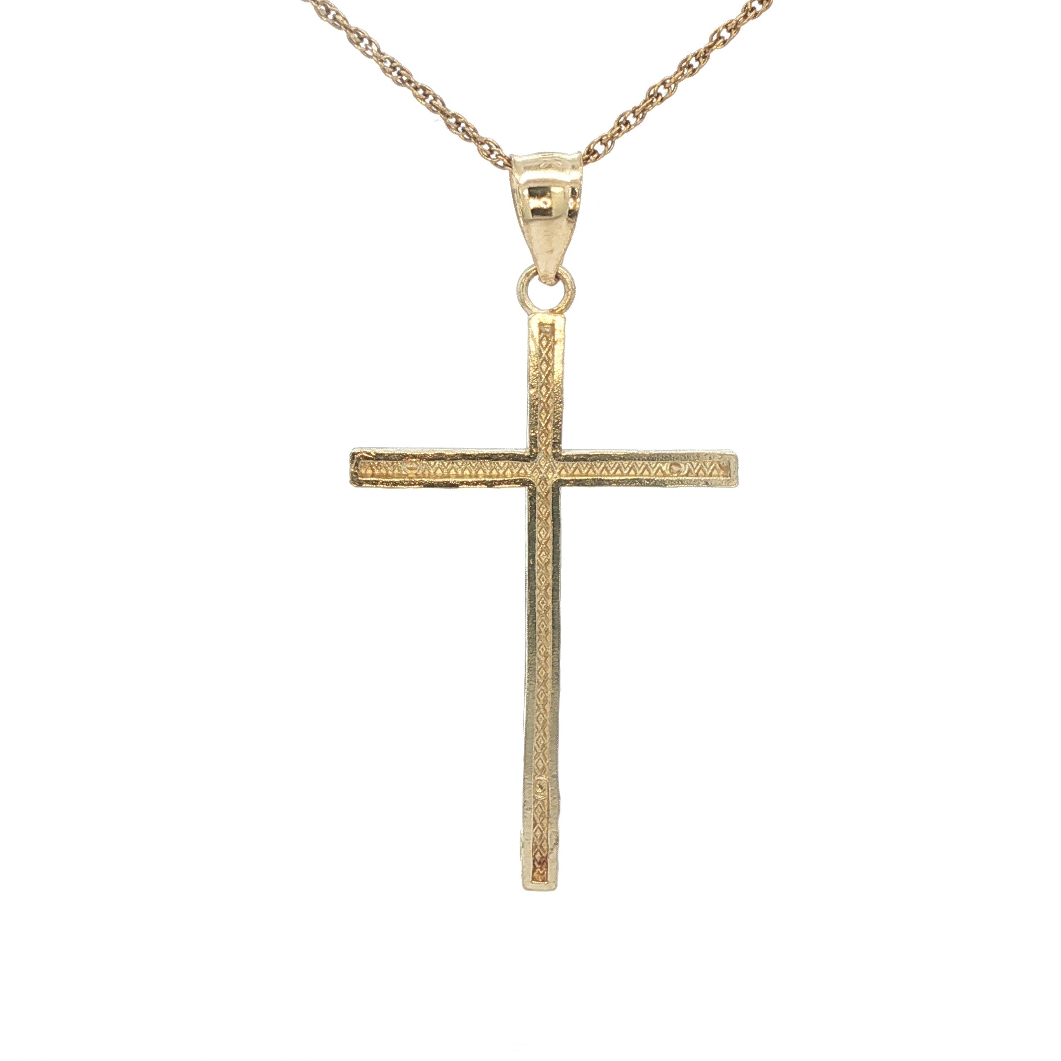Vintage Estate 14K Yellow Gold Cross Pendant – Classic Polished Finish