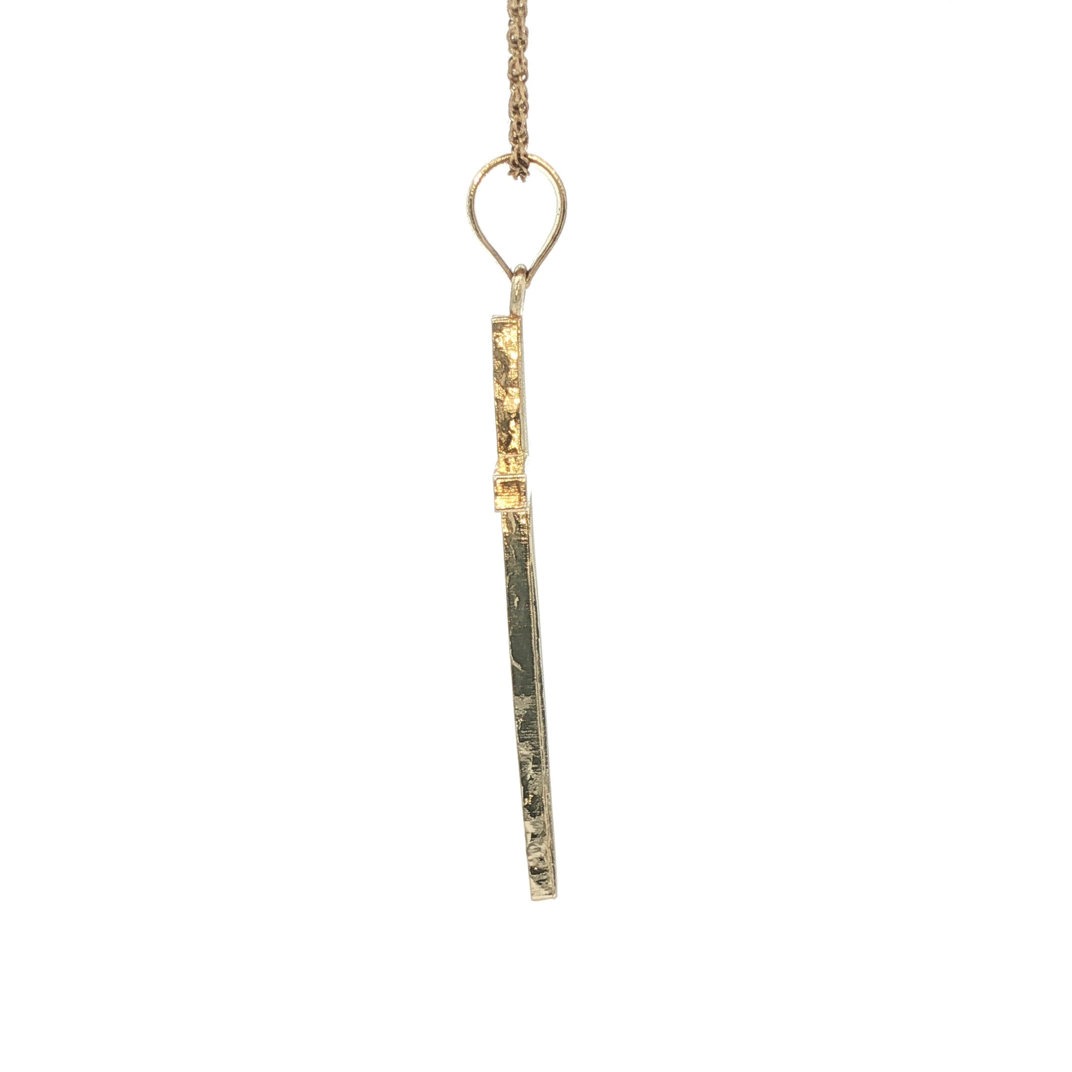 Vintage Estate 14K Yellow Gold Cross Pendant – Classic Polished Finish