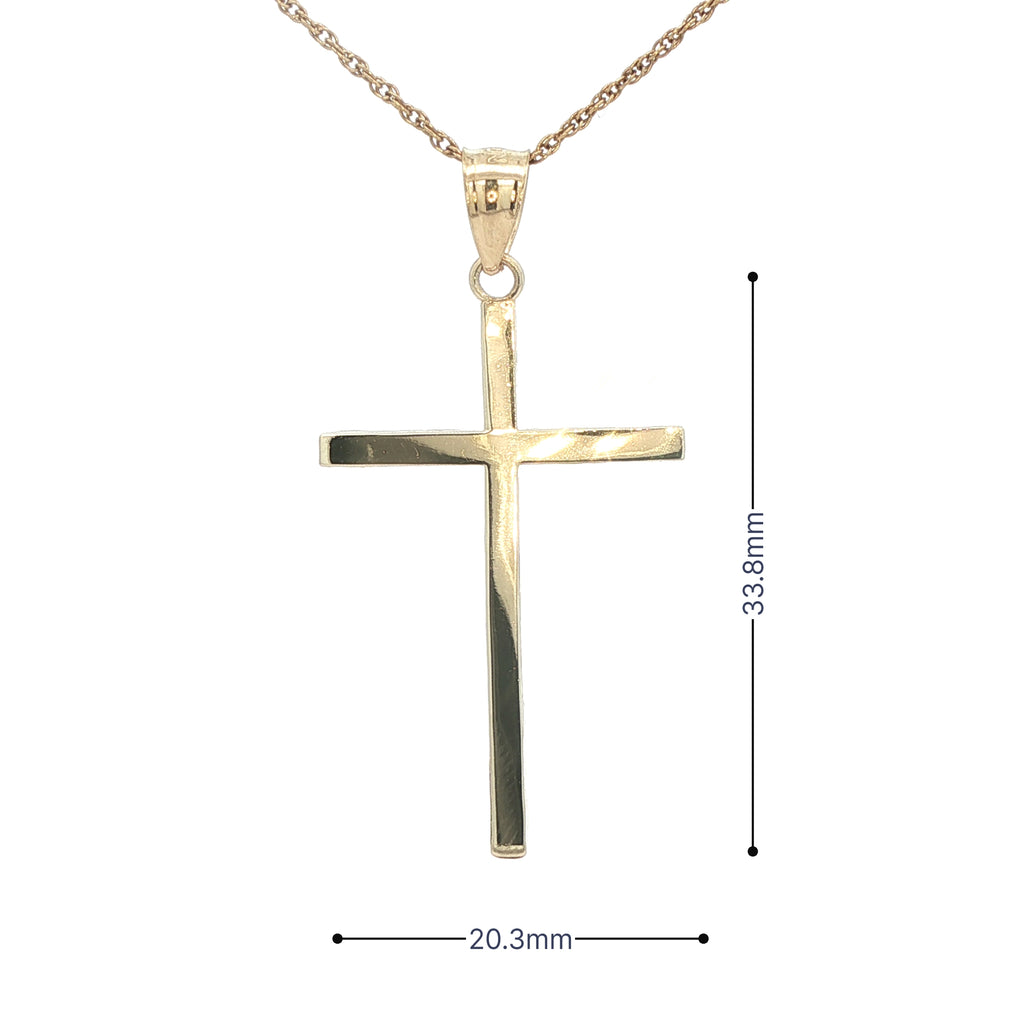 Vintage Estate 14K Yellow Gold Cross Pendant – Classic Polished Finish