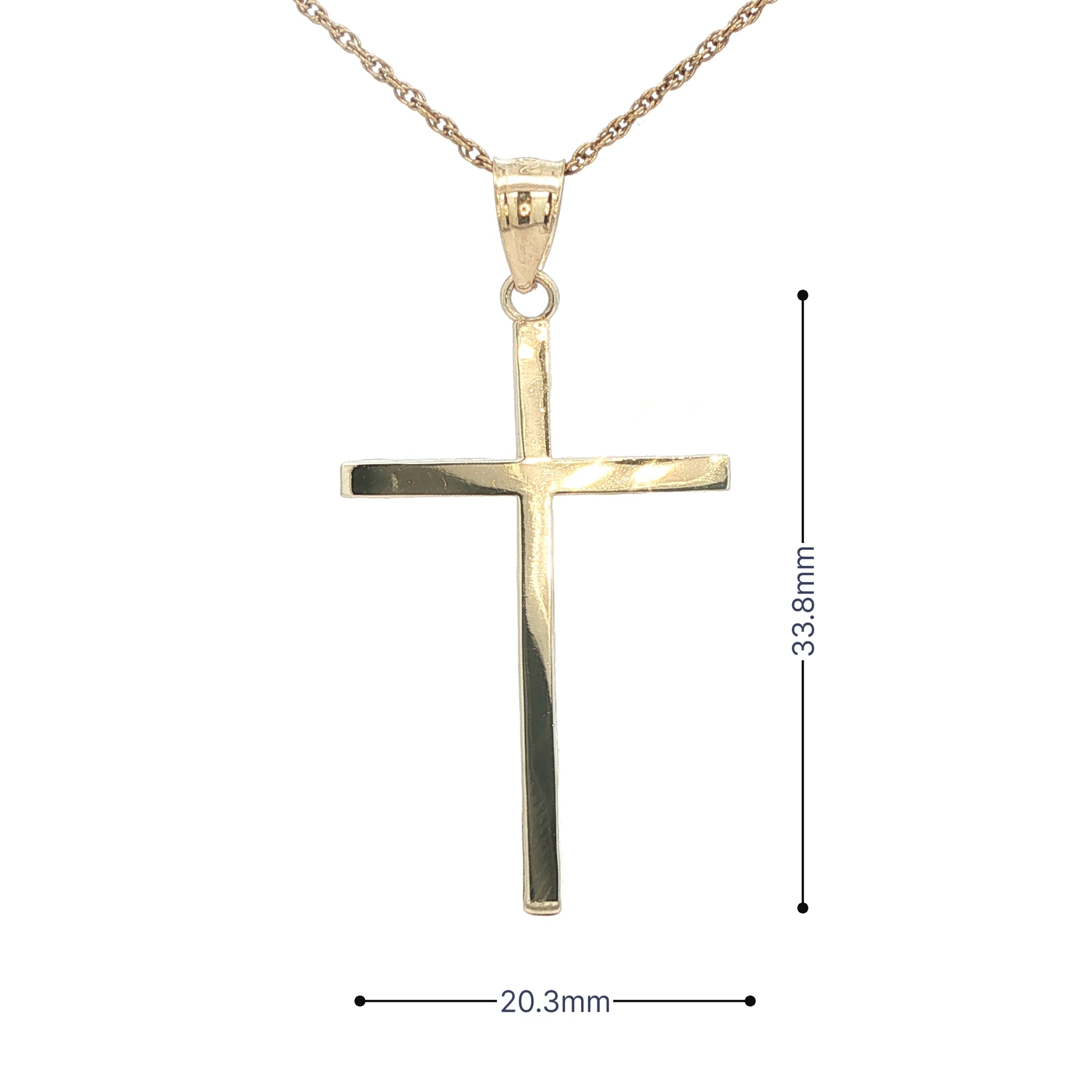 Vintage Estate 14K Yellow Gold Cross Pendant – Classic Polished Finish