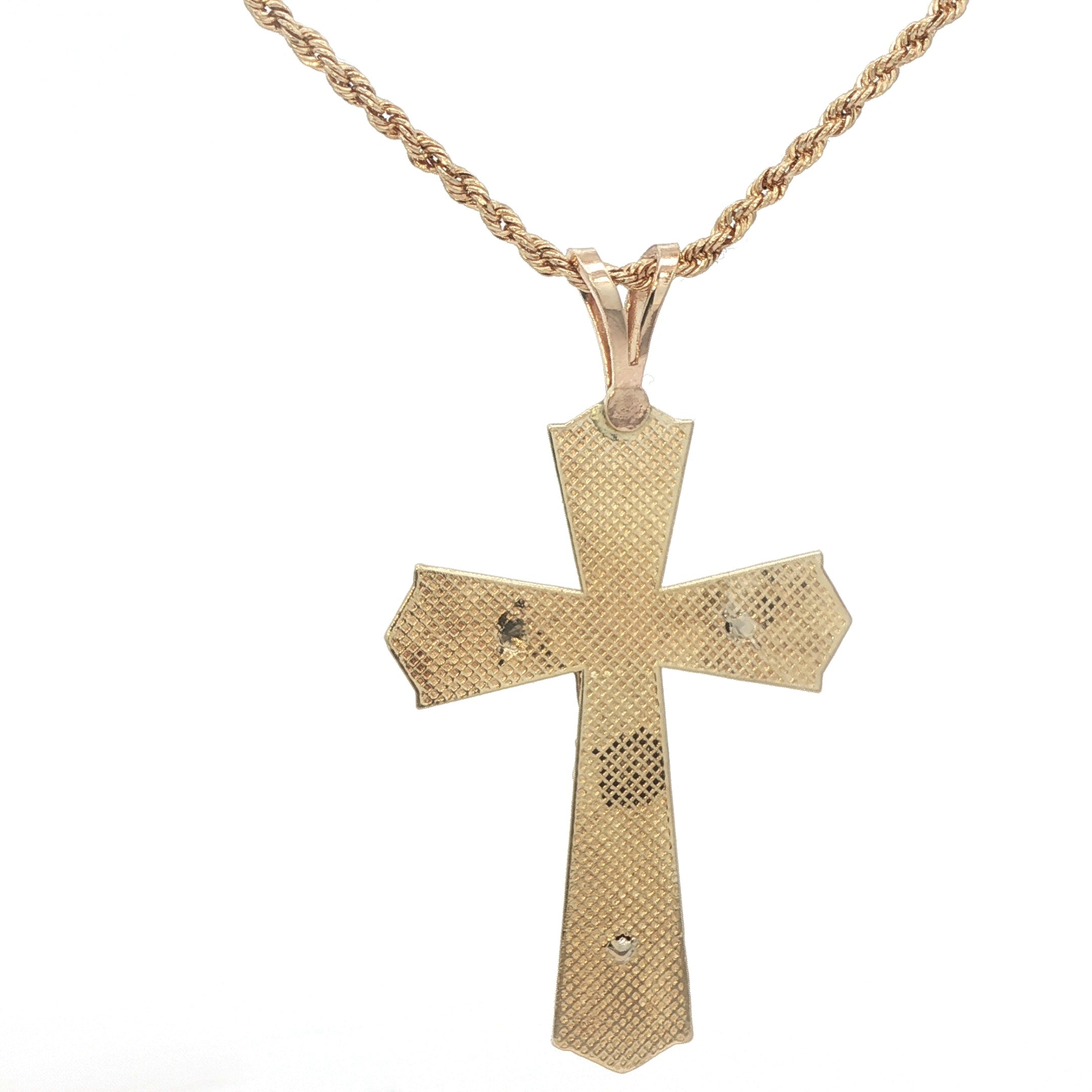 14K Yellow Gold Vintage Crucifix Cross Pendant – 1970s Estate Jewelry