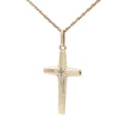 Estate 14K Yellow Gold Diamond Cross Pendant – 0.007 CT