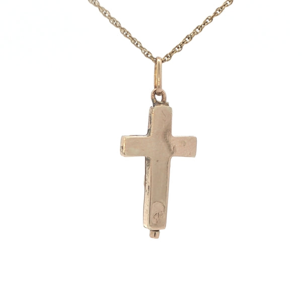 Vintage 14K Yellow Gold Crucifix Pendant - Mid-Century Estate (Circa 1960s-1970s)