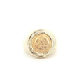 Estate 14K Yellow Gold Mexican Dos Pesos Coin Ring (1945)