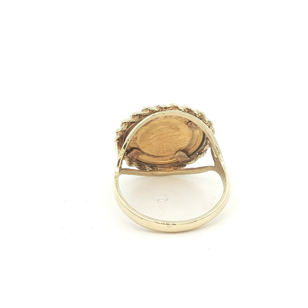 Estate Yellow Gold Chinese Panda 22K Gold Coin Ring (1993s)