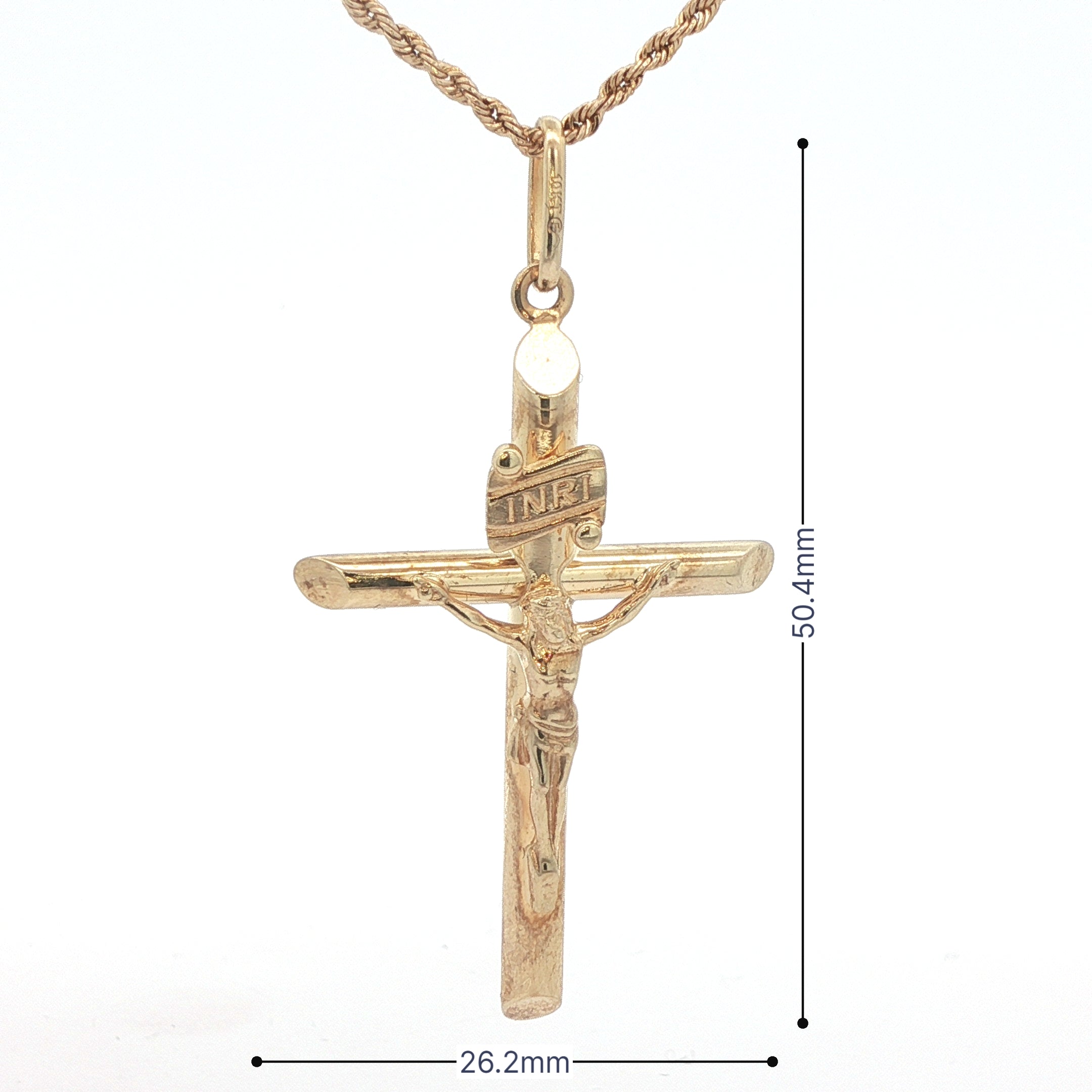Estate 10K Yellow Gold Crucifix Cross Pendant – Contemporary Era (2000s–Present)