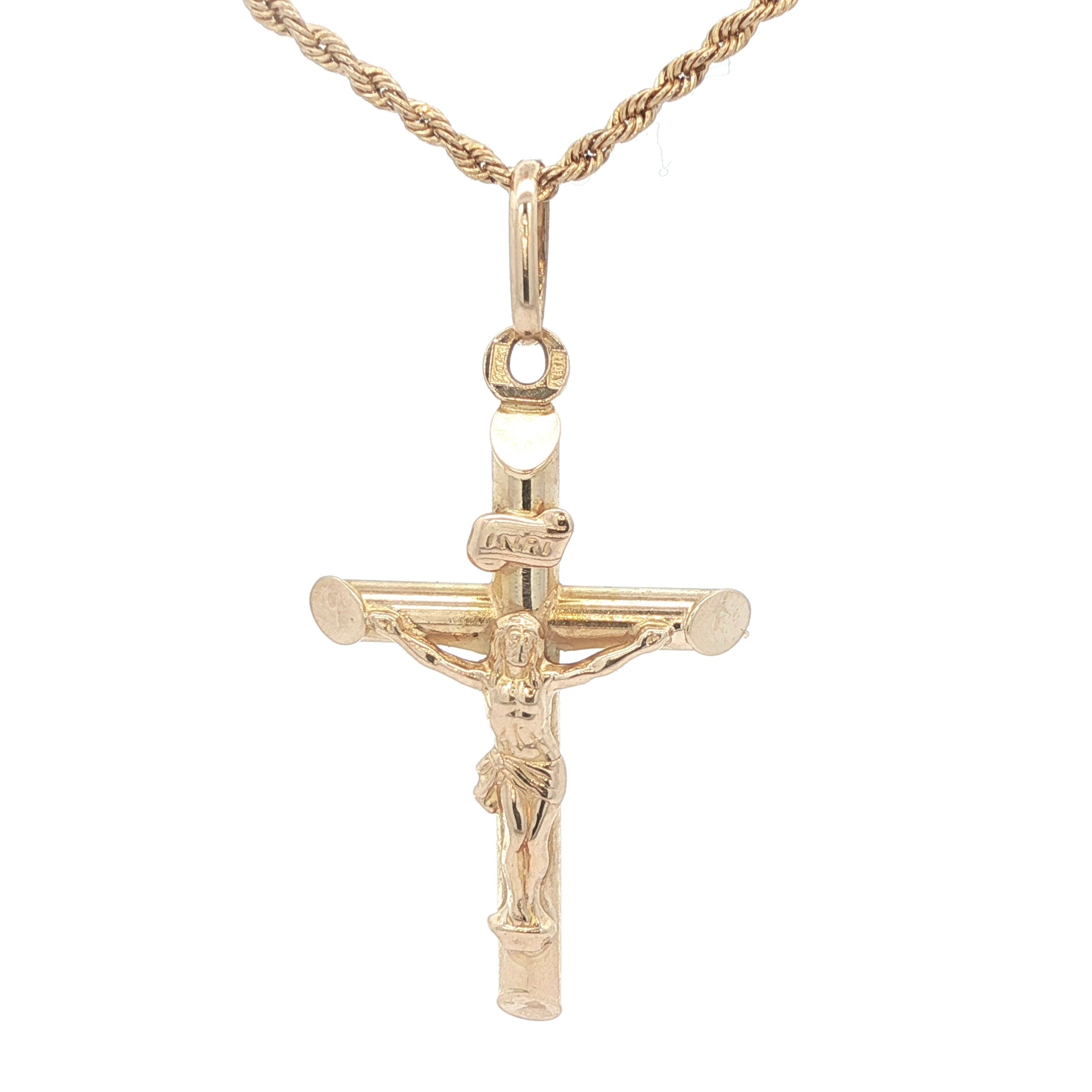 Estate 14K Yellow Gold Crucifix Cross Pendant – Contemporary Era (2000s–Present)