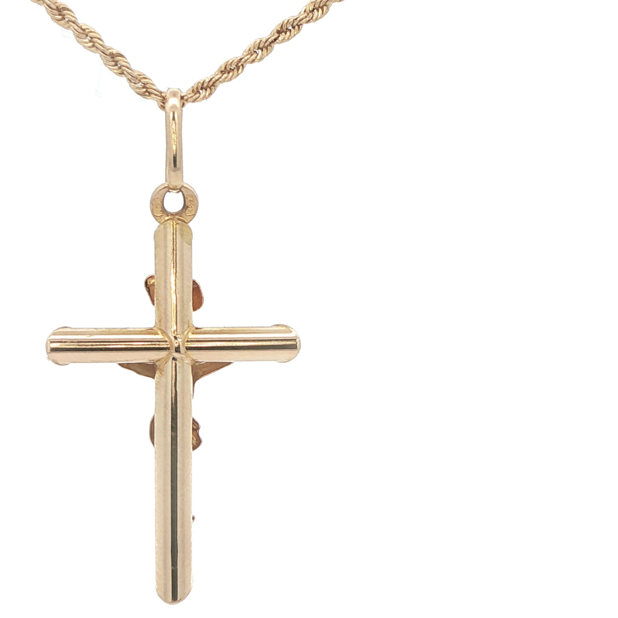 Estate 14K Yellow Gold Crucifix Cross Pendant – Contemporary Era (2000s–Present)