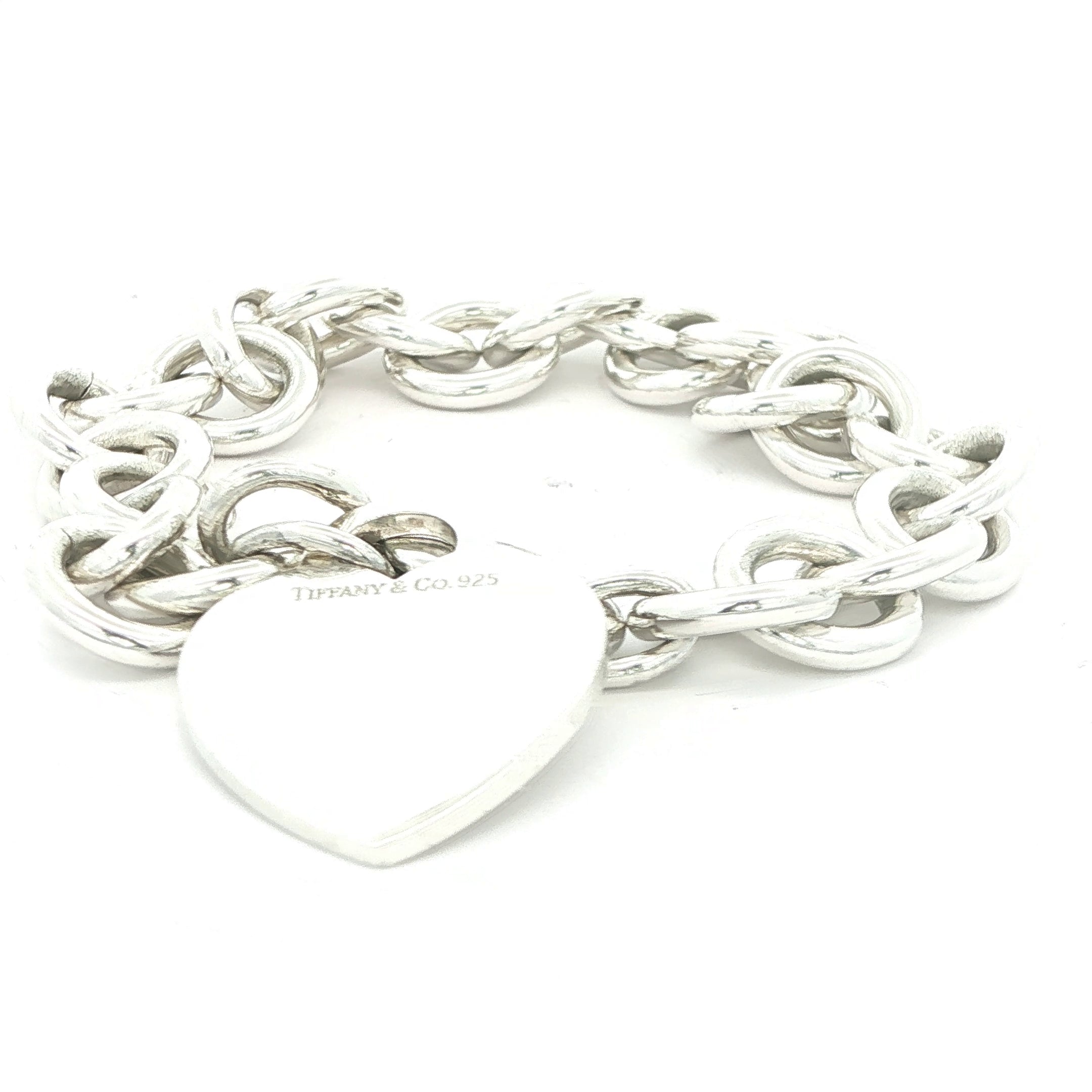 Estate Tiffany & Co. Return to Tiffany Heart Tag Bracelet Sterling Silver 925 (Late 1990s–2000s)