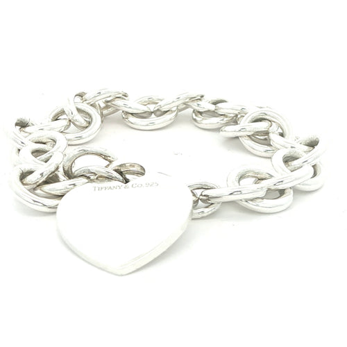 Estate Tiffany & Co. Return to Tiffany Heart Tag Bracelet Sterling Silver 925 (Late 1990s–2000s)