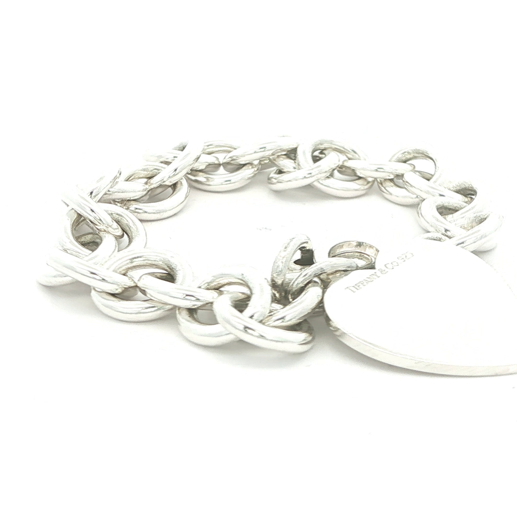 Estate Tiffany & Co. Return to Tiffany Heart Tag Bracelet Sterling Silver 925 (Late 1990s–2000s)