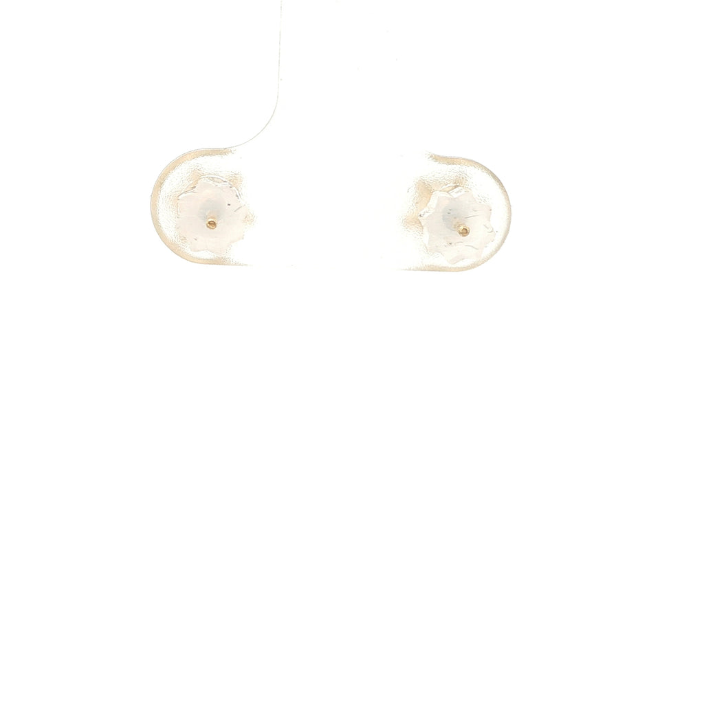 14K Yellow Gold Jade Stud Earrings – Modern Era – Round Cabochon