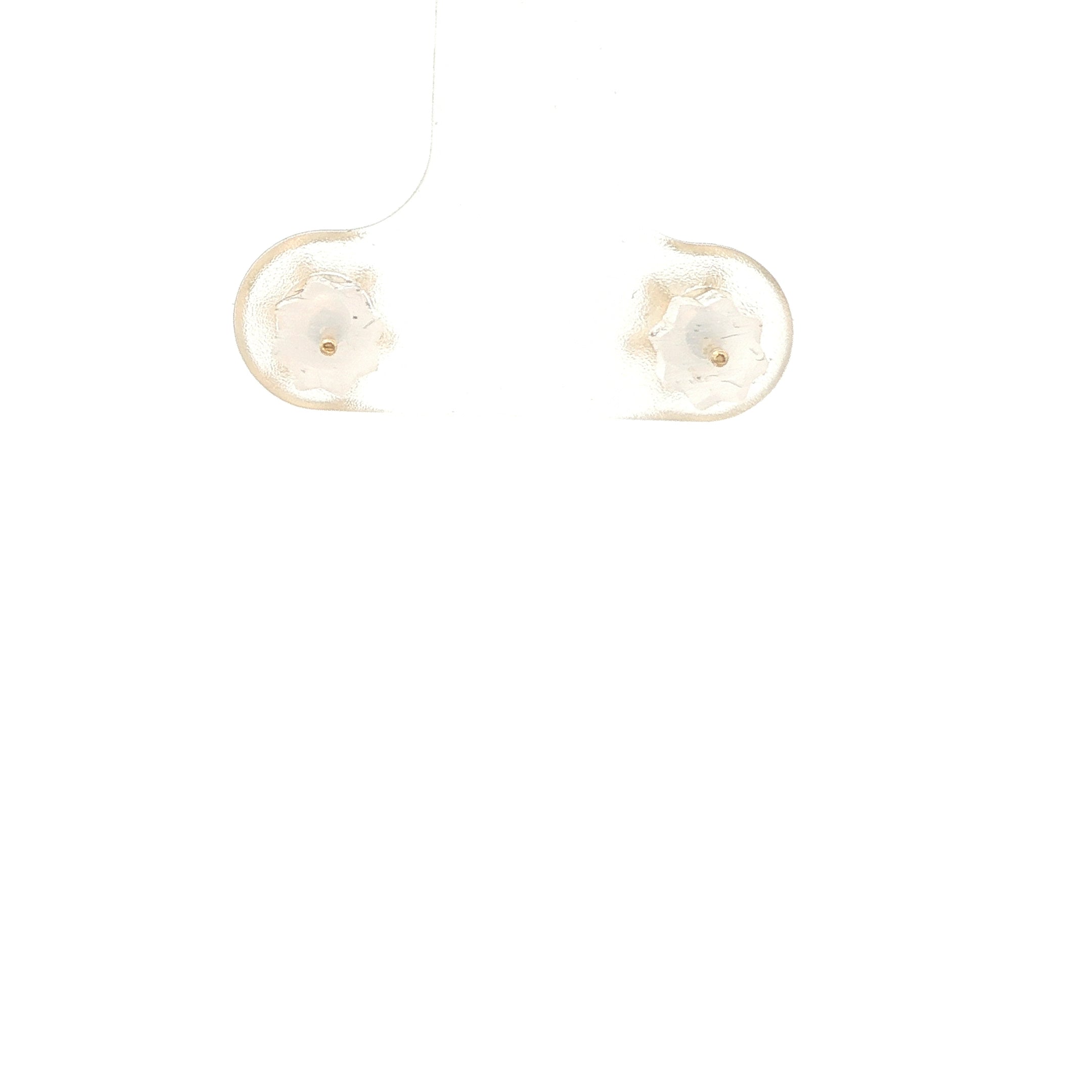 14K Yellow Gold Jade Stud Earrings – Modern Era – Round Cabochon