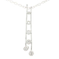 Estate 14K White Gold 1/2 CTW F VS2 Diamond Drop Pendant | Modern Bezel Ladder Design