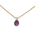 Estate 14K Yellow Gold 1.25CT AAA Dark Purple Amethyst Pendant – Oval 4 Prong