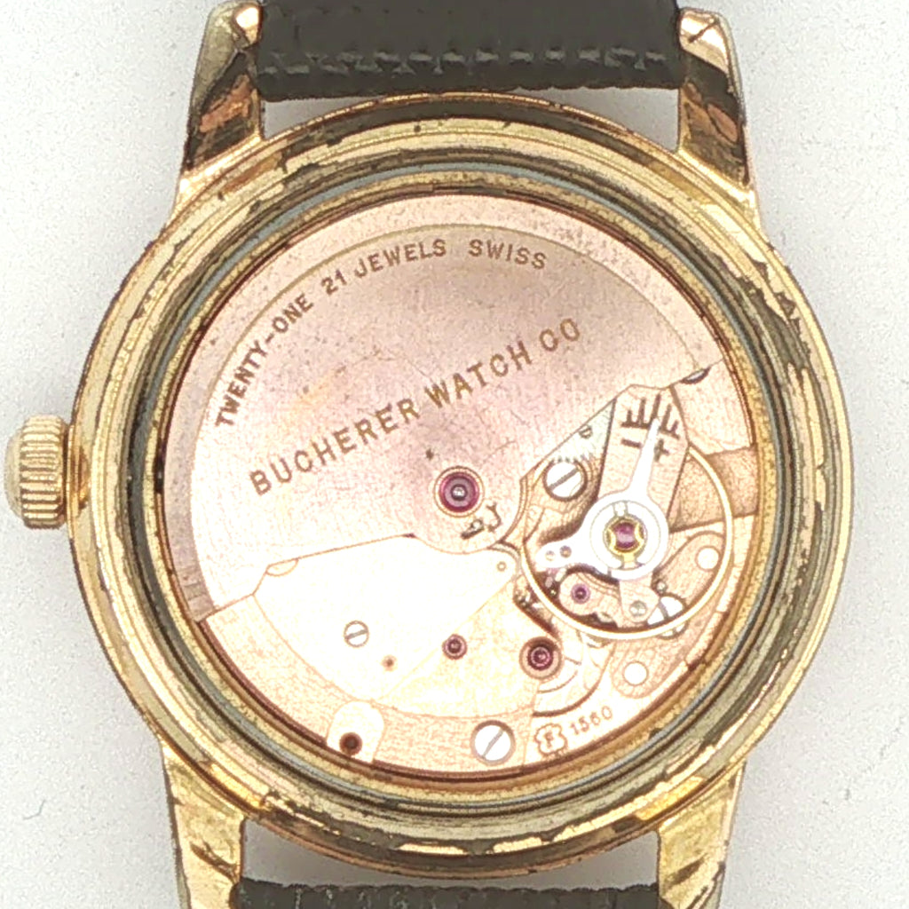 Estate Bucherer 21-Jewel Automatic Swiss Dress Watch, Gold-Tone, Circa 1960s
