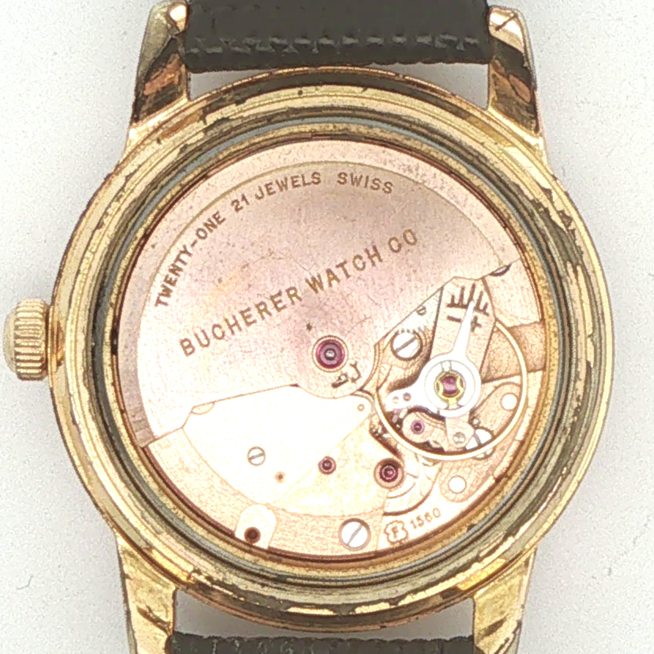 Estate Bucherer 21-Jewel Automatic Swiss Dress Watch, Gold-Tone, Circa 1960s