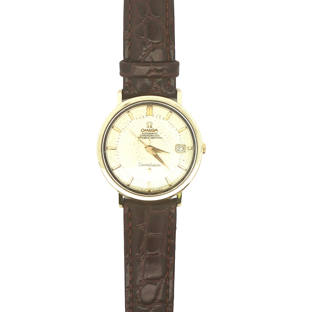 Vintage 1966 Omega Constellation Ref. 168.004 14K Gold Automatic Chronometer Watch