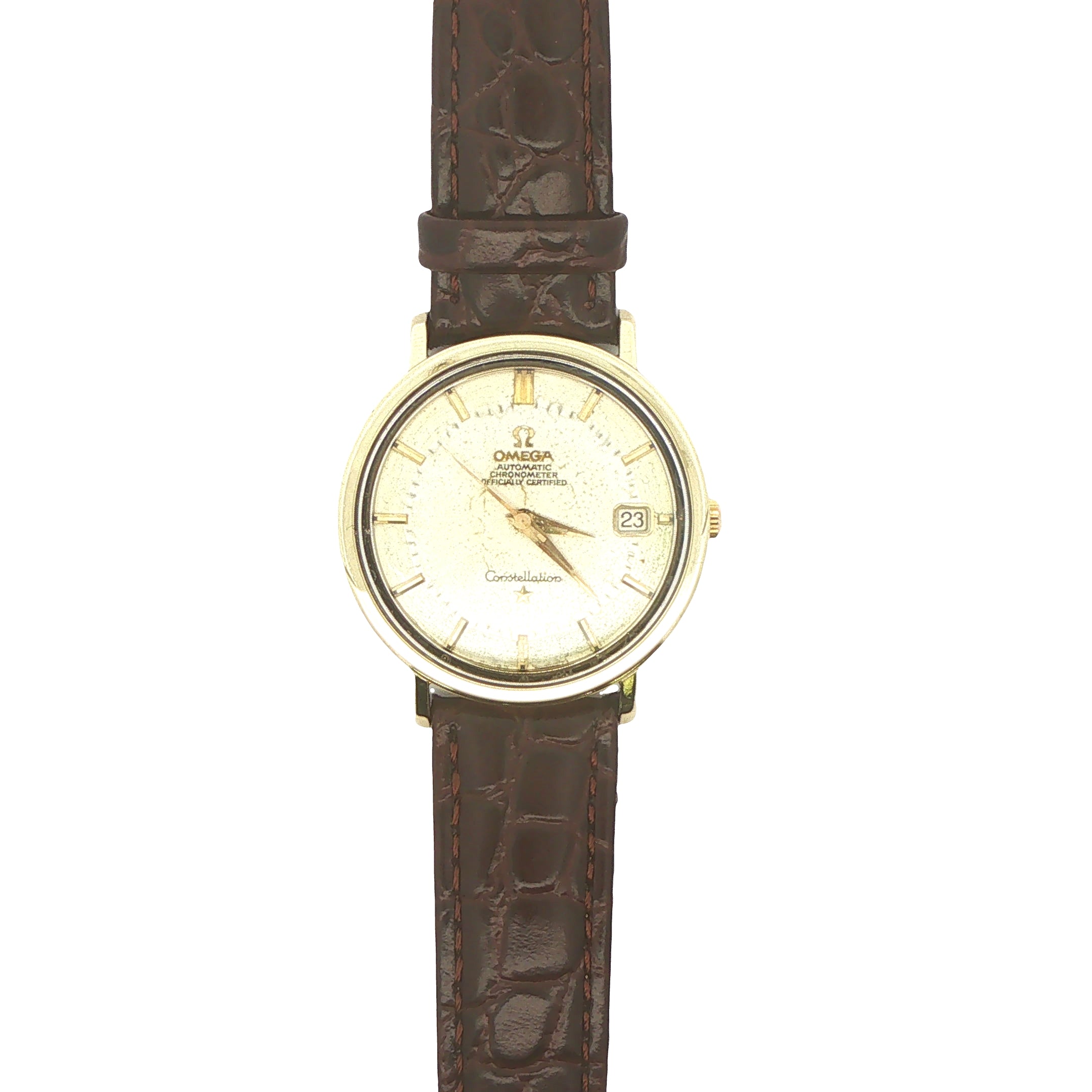 Vintage 1966 Omega Constellation Ref. 168.004 14K Gold Automatic Chronometer Watch