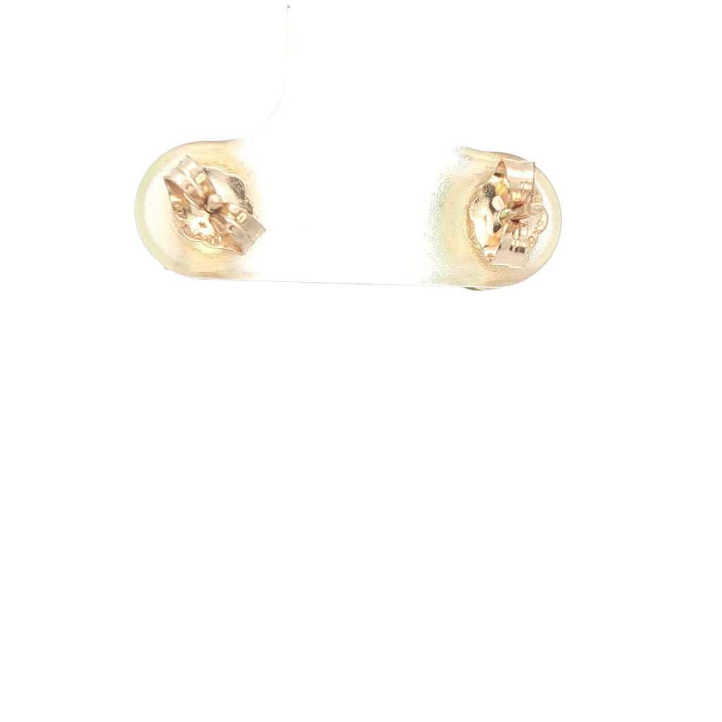 Estate Natural Peridot Oval Stud Earrings 2.00 CTW 14K Yellow Gold Green Gemstone Earrings