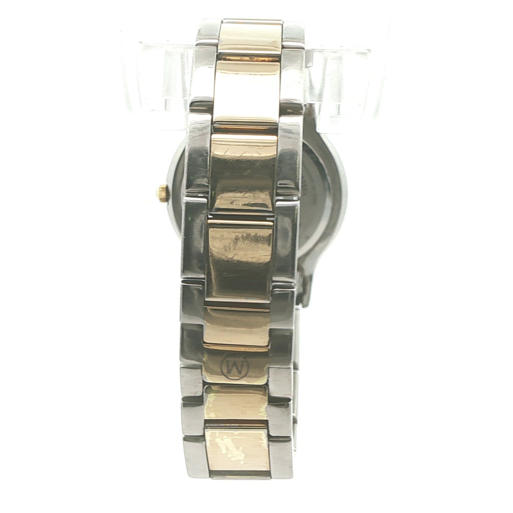 Estate Movado 81-09-811 Pre-Owned Quartz Two-Tone Black Dial Bracelet Watch Circa 1990s