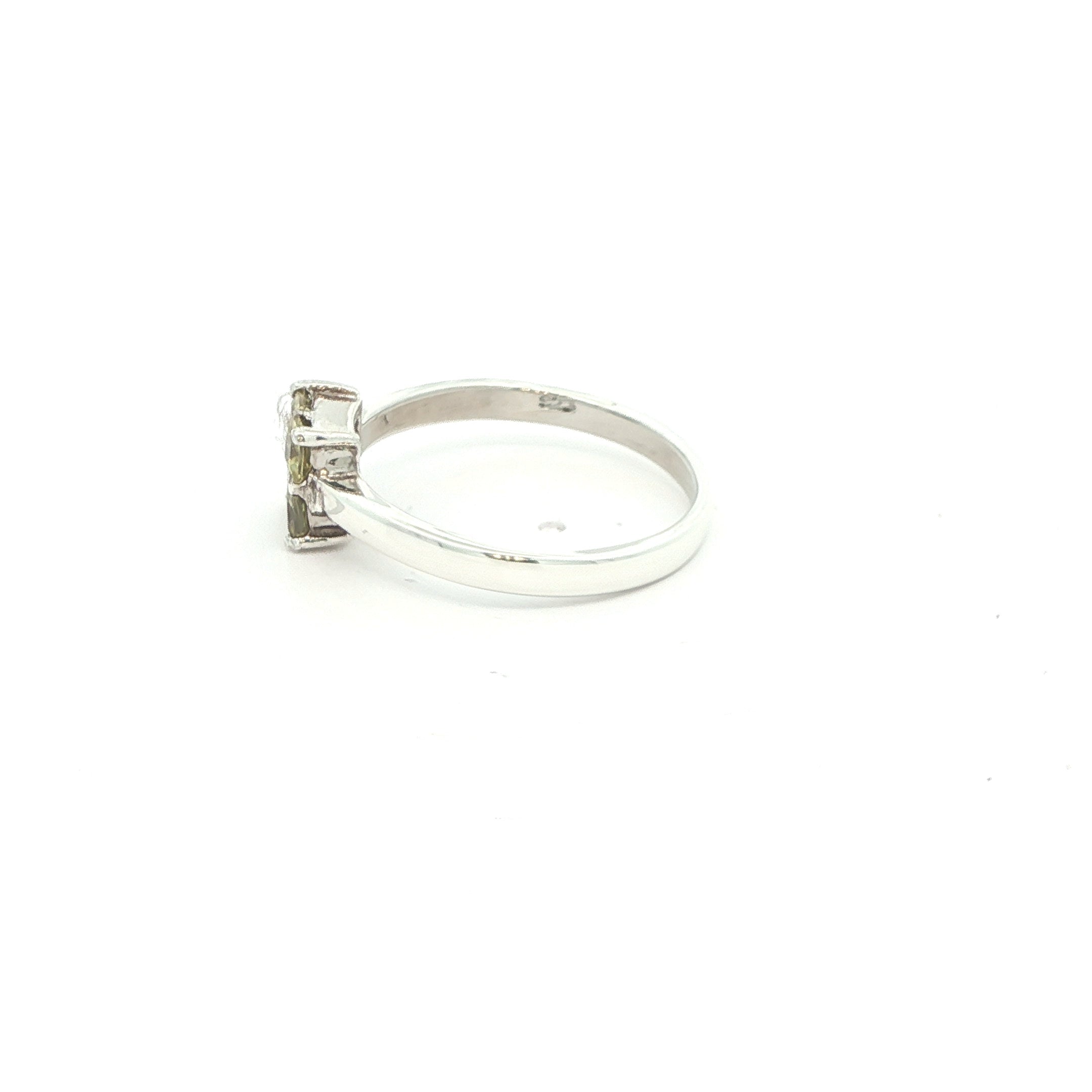 Estate Sterling Silver Peridot Four-Stone Ring Size 8