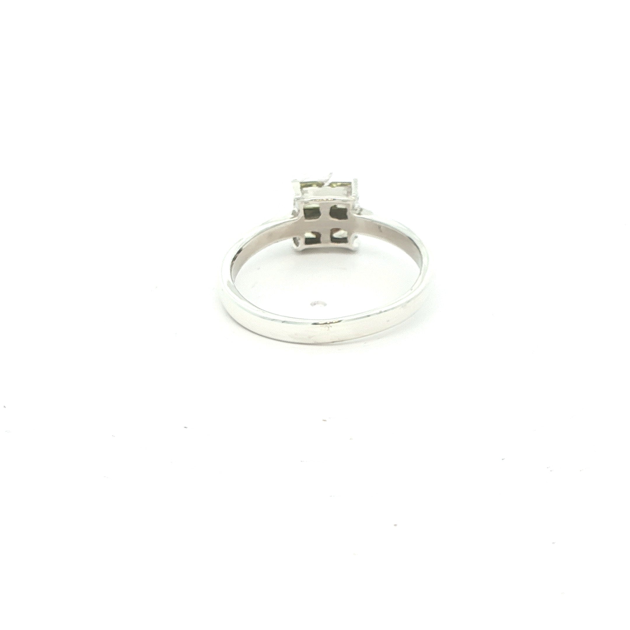 Estate Sterling Silver Peridot Four-Stone Ring Size 8