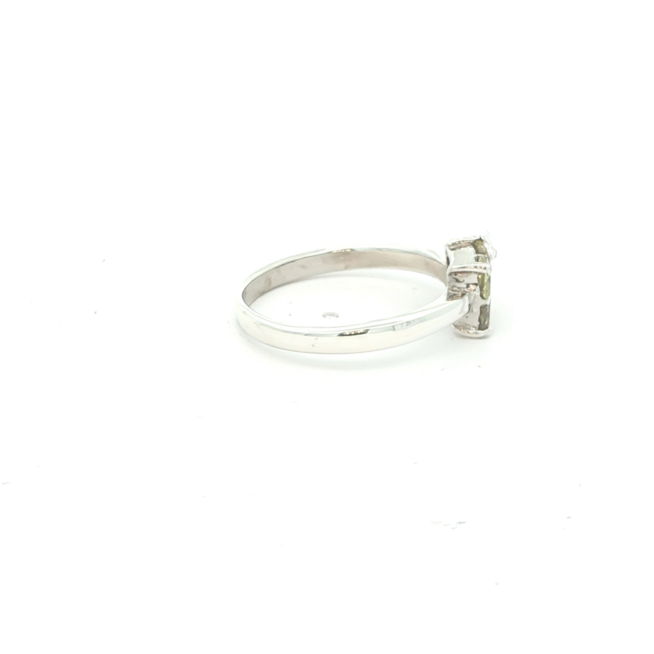 Estate Sterling Silver Peridot Four-Stone Ring Size 8